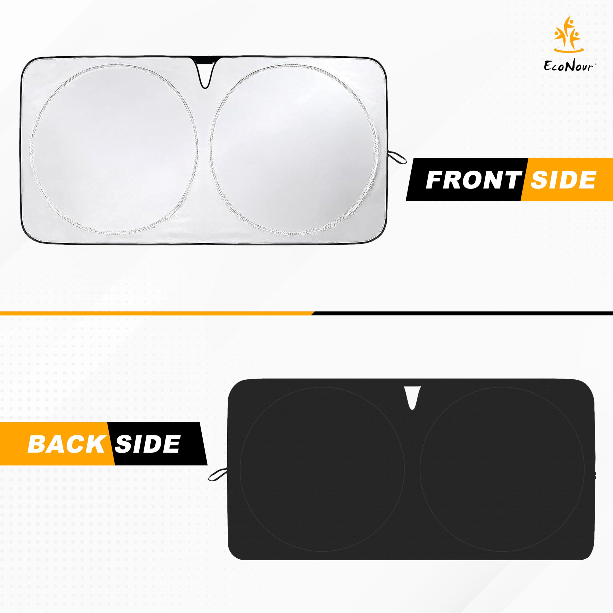 Econour Tesla Windshield Sun Shade For Model 3 And Y | Reflective 240T Material Blocks Sun & Heat | Offers Protection For Car In