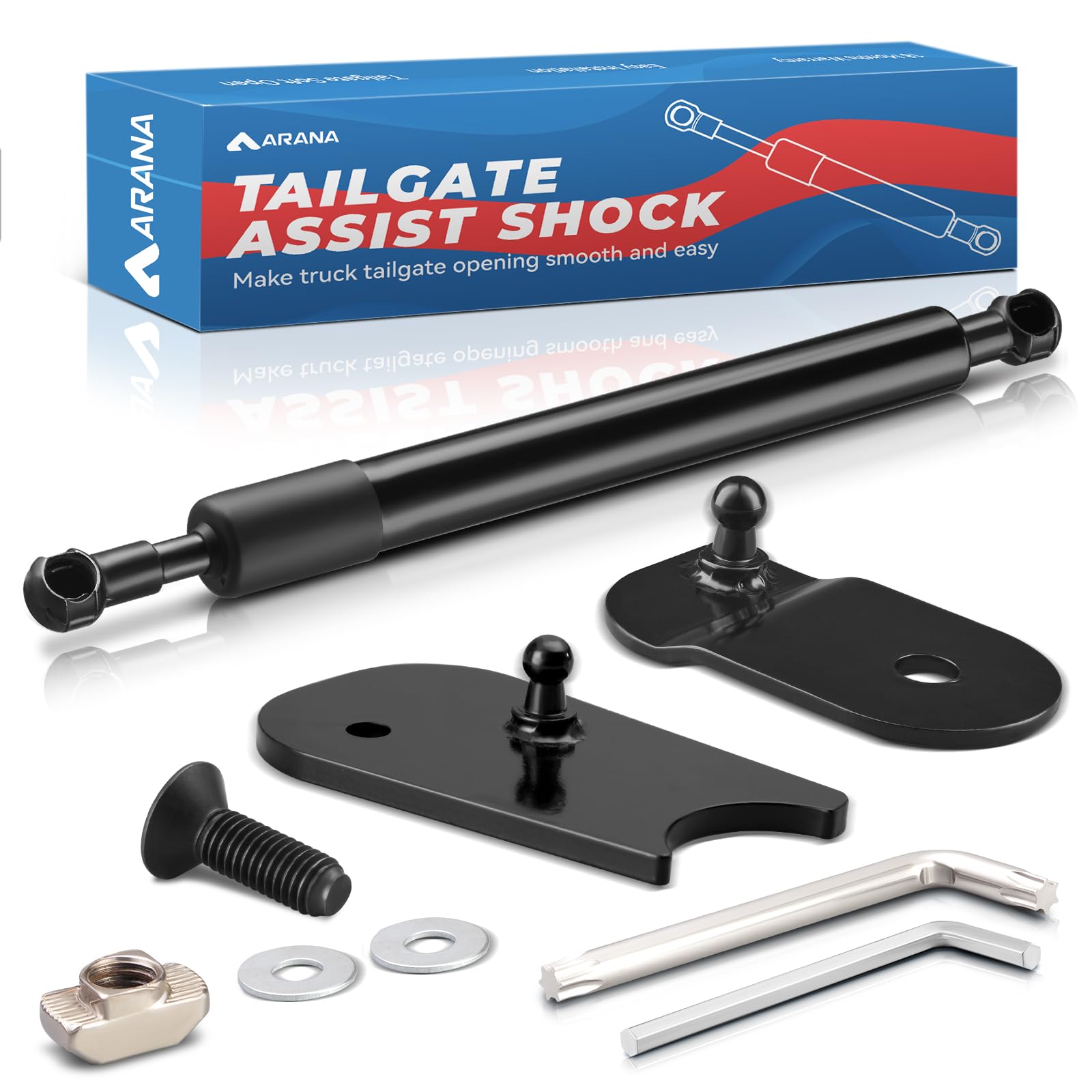 Arana Tailgate Assist Shock For Ford Maverick, 2022-2025 Maverick Truck Tailgate Slow Drop Accessories, Tail Gate Mods Damper Kit Fits Ford Maverick Hybrid Xl Xlt Lariat(All Tools Provided)