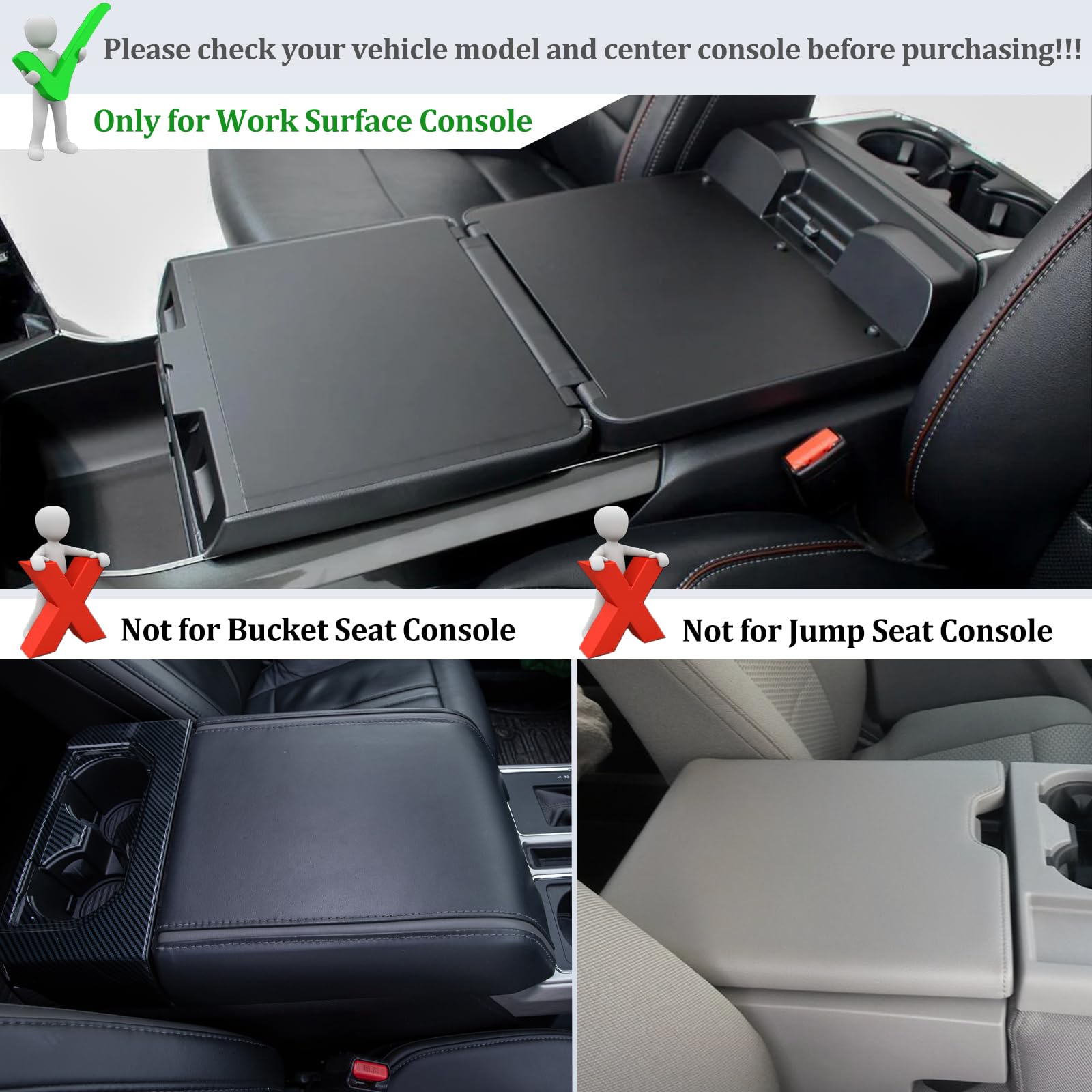 Jdmcar Armrest Cover Compatible With 2021 2022 2023 2024 2025 Ford F150 Pu Leather Car Interior Accessories, Customized Anti-Scr