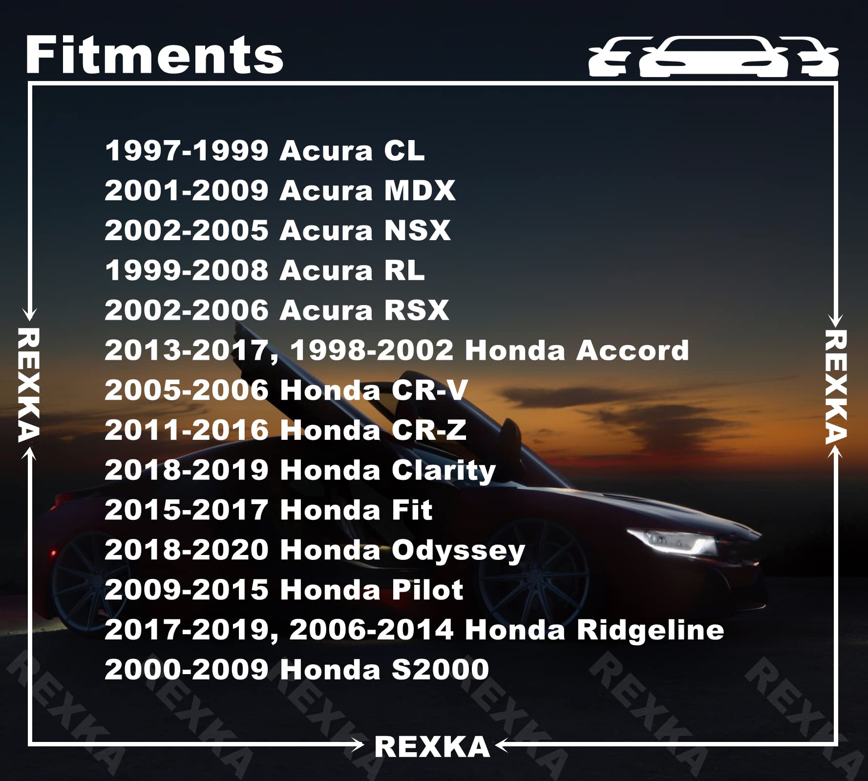 Rexka 20 Pcs M6-1.0 Bumper Cover Retainer U Nut Compatible With Honda Acura 90675-Sa5-003 Accord Civic Cr-V Crx Odyssey Pilot Ridgeline Cl Integra Legend Mdx Rl 90675Sa5003