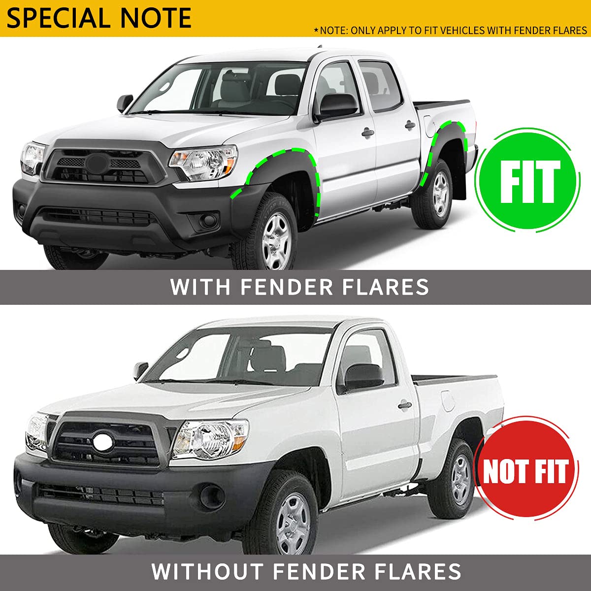 Yhtauto Set Of 4 Mud Flaps Splash Guards Accessories Replacement For Toyota Tacoma 2005-2015 Pickup, Mini Passenger Van V6 3.6L,