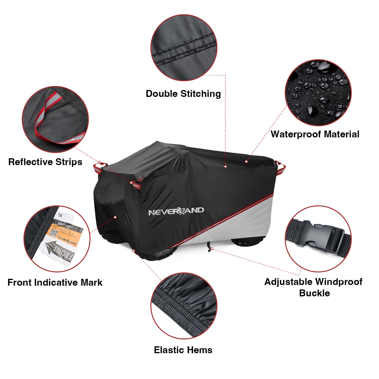 Neverland Waterproof Atv Cover, Outdoor Heavy Duty Quad Cover Tear-Resistant 4 Wheeler Covers All Weather Uv Protection For Pola