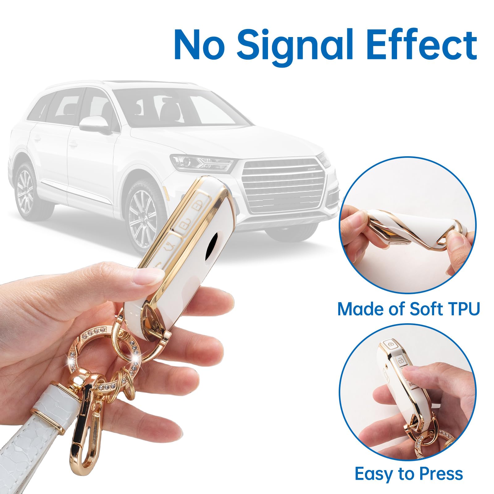 Cacarlike For Mazda Key Fob Cover With Mazda Keychain, Car Key Fob Case Compatible With Mazda 3 6 Cx 5 9 30 50 Smart Key Protect