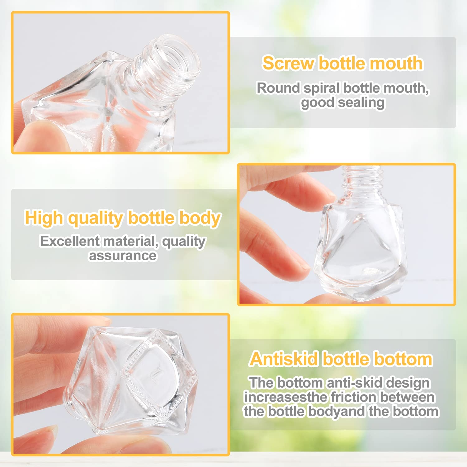 DMuuuDM 20 Pcs 8ml Hanging Car Air Freshener Diffuser,Empty Refillable Clear Glass Essential Diffuser Oil Aromatherapy Fragrance