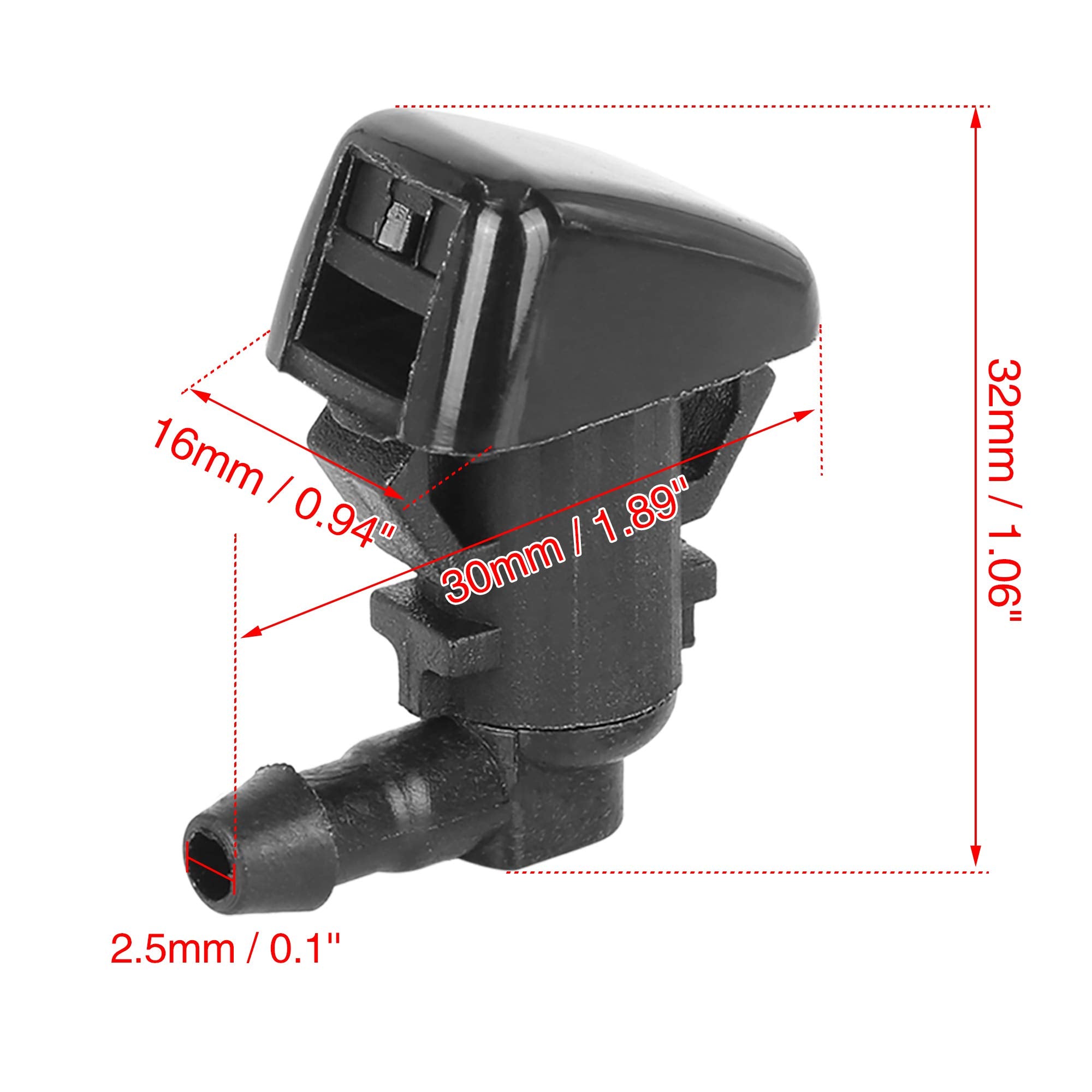 X Autohaux 2Pcs Bt4Z-17603-A Windshield Washer Nozzle Jet Spray Single Hole For Ford Edge 2011-2015 For Lincoln Mkx 2011-2015