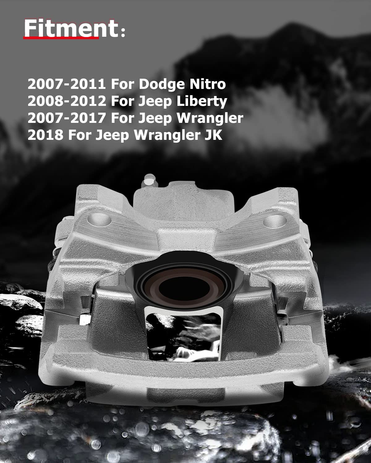 cciyu 18B5046 Rear Brake Caliper With Bracket For Dodge For Nitro 2007-2011,For Jeep For Liberty 2008-2012,For Jeep For Wrangler