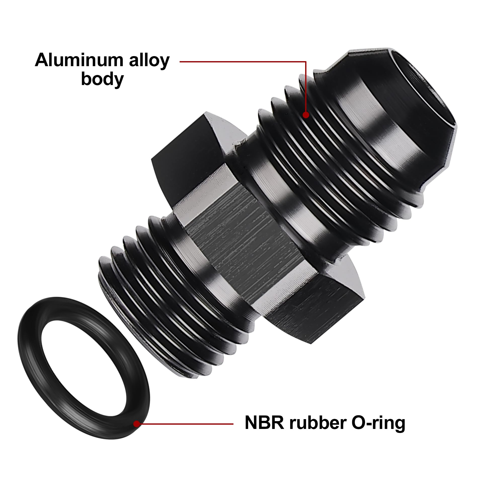 Evil Energy 6An Flare To An5 Orb Male O-Ring Fitting Adapter