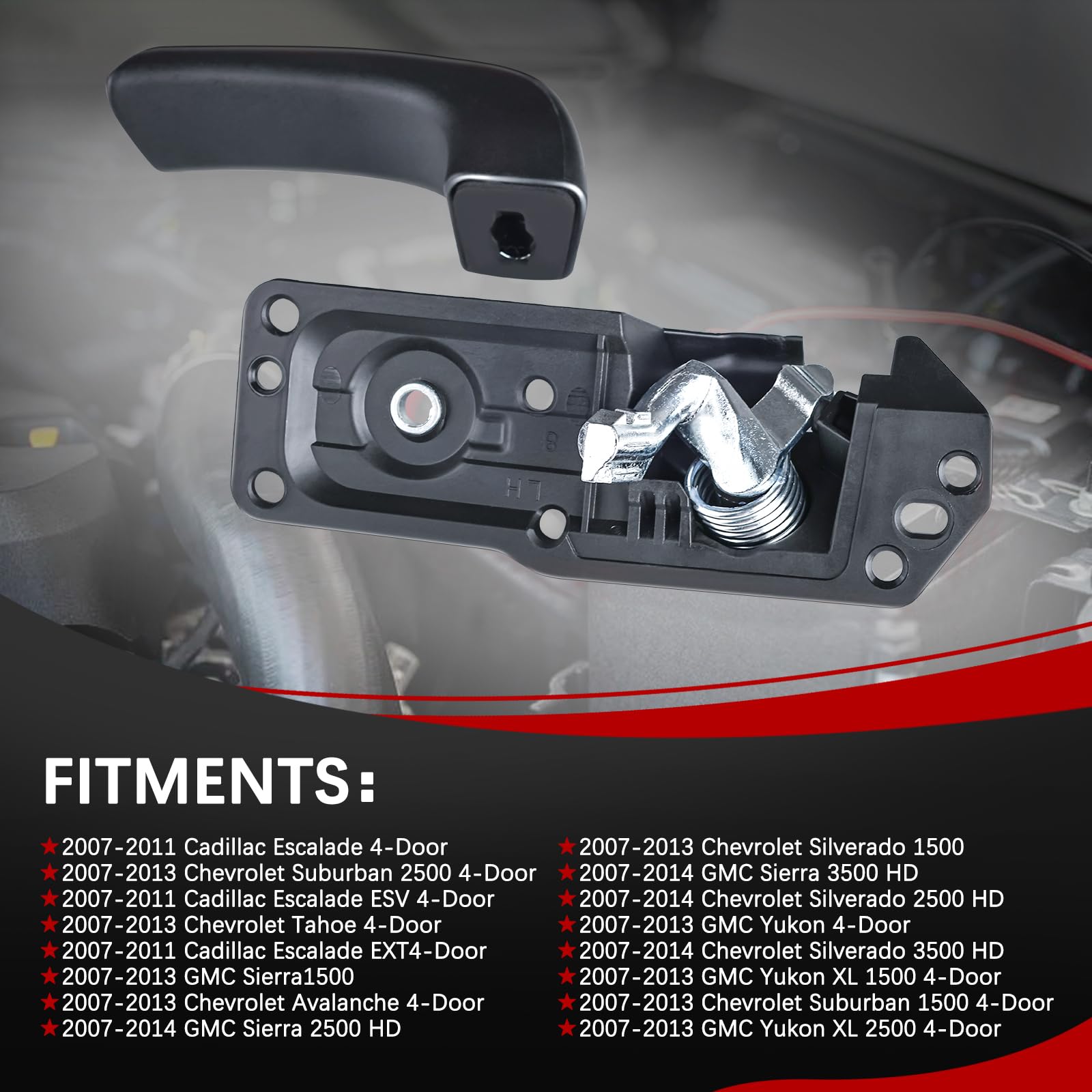 FAERSI Interior Door Handle Kit Front Left Driver Side for 2007-2014 Silverado Avalanche Suburban Tahoe Cadillac Escalade GMC Si