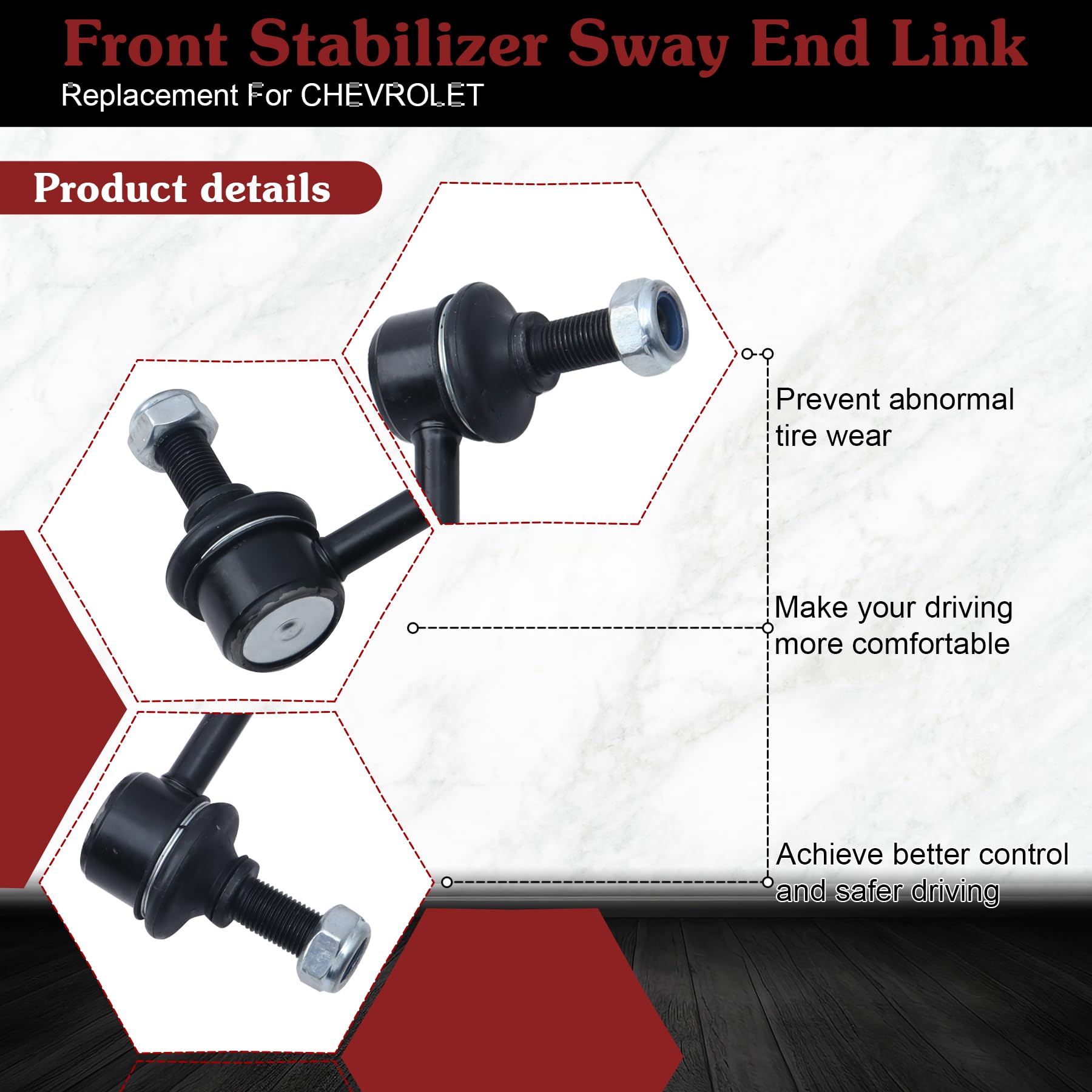 Stiueoav K6667 K6668 Sway Bar Link - Rear Stabilizer End Link Compatible With 2002 2003 2004 2005 2006 2007 2008 2009 Trailblaze