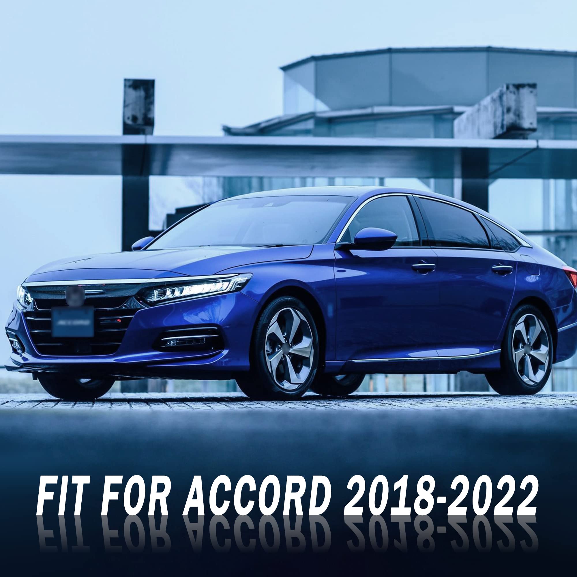 Tomall Car Window Edge Vinyl Stickers Compatible With Honda Accord Sedan 2018 2019 2020 2021 2022 Auto Window Cover Strip Trim Accessories (Glossy Black)