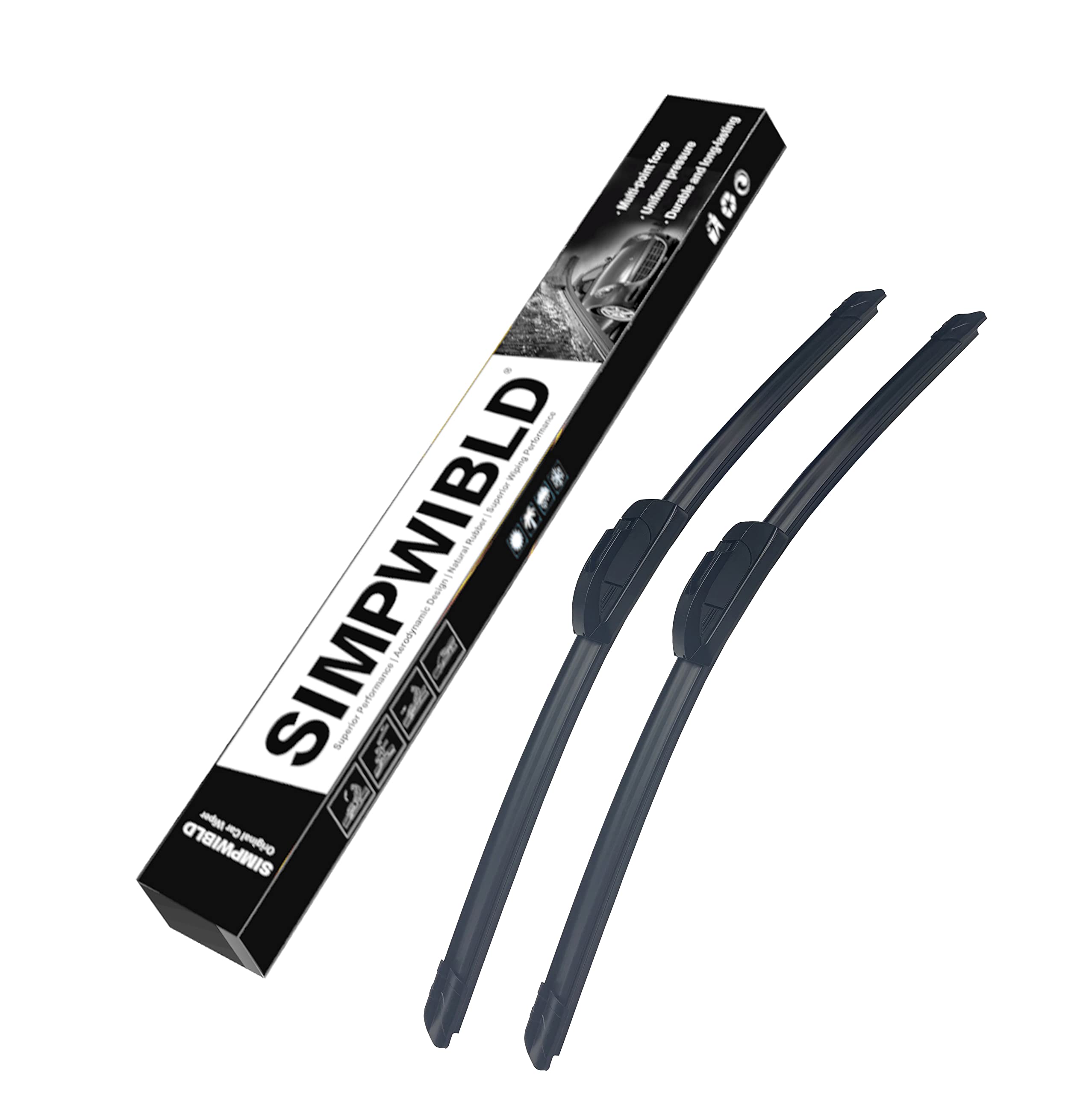 Oem Quality 24'+20' Premium All-Season Front Windshield Wiper Blades For Original Equipment Replacement (Set Of 2)