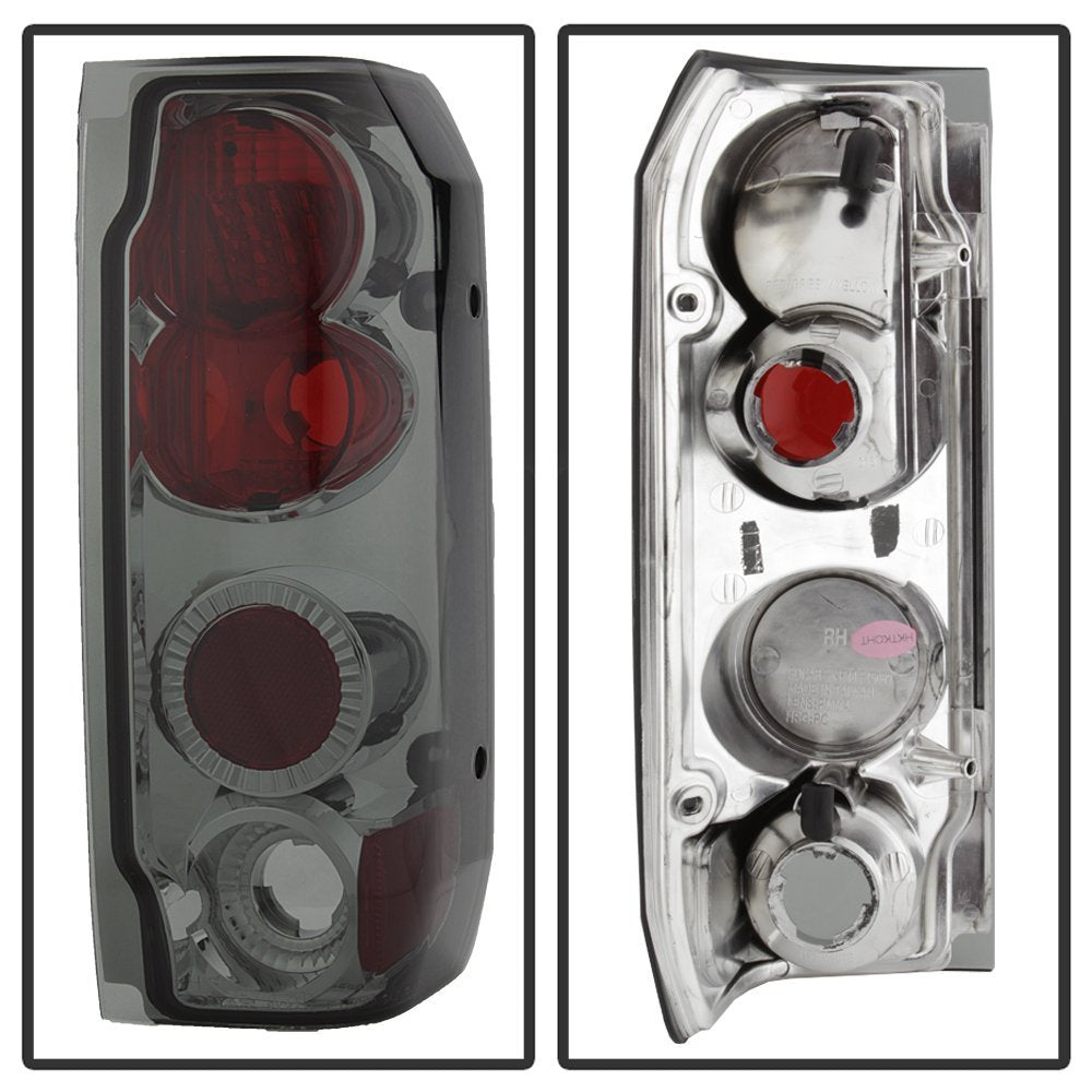 Acanii - For 1987-1996 Ford F150 F250 F350 Bronco Smoked Rear Tail Lights Brake Lamps Pair Driver & Passenger Side