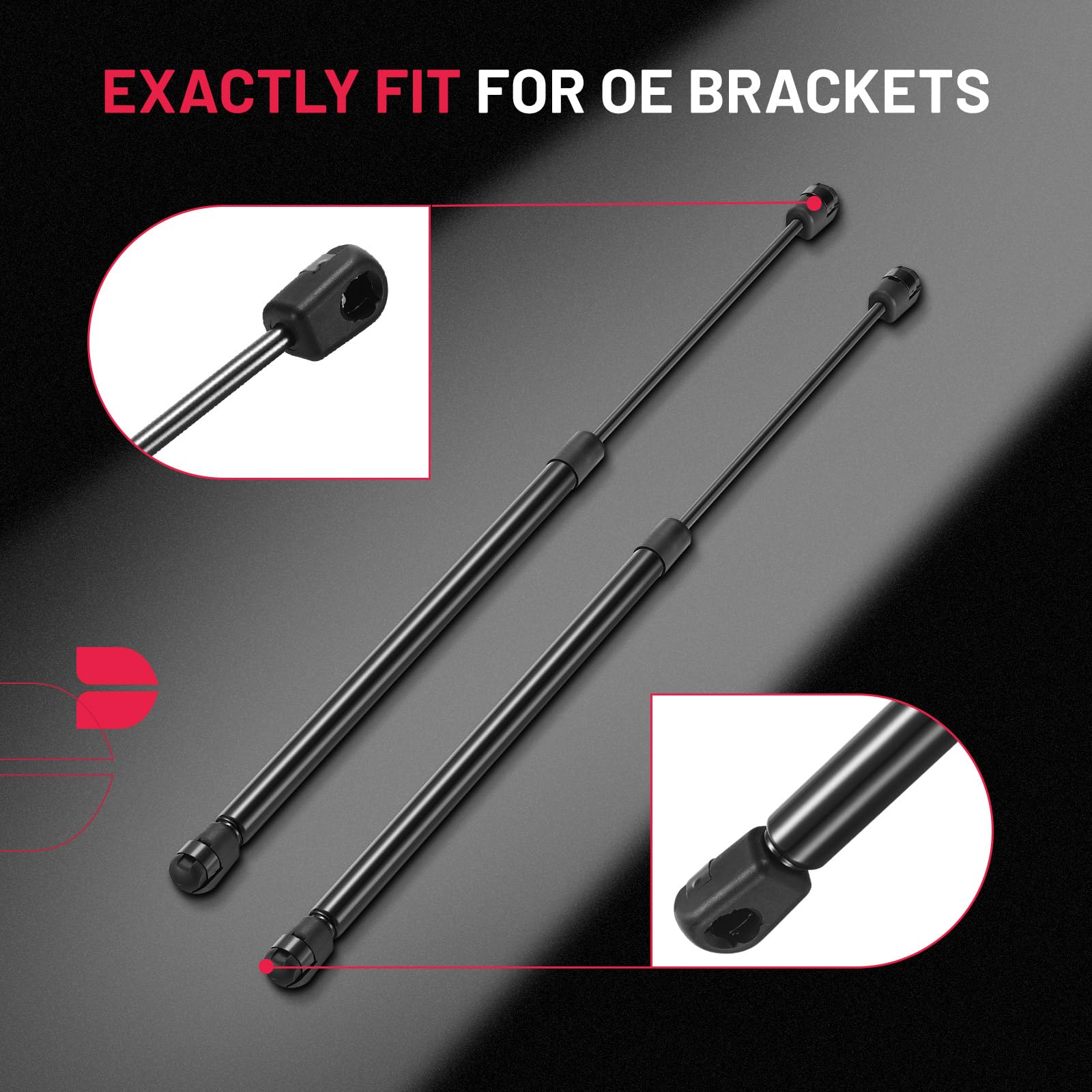 C1608054 20Inch 100Lbs (445N) Per Gas Strut Shock Lift Support For Rv Bed Truck Tonneau Cover Camper Shell Rear Window Floor Hat