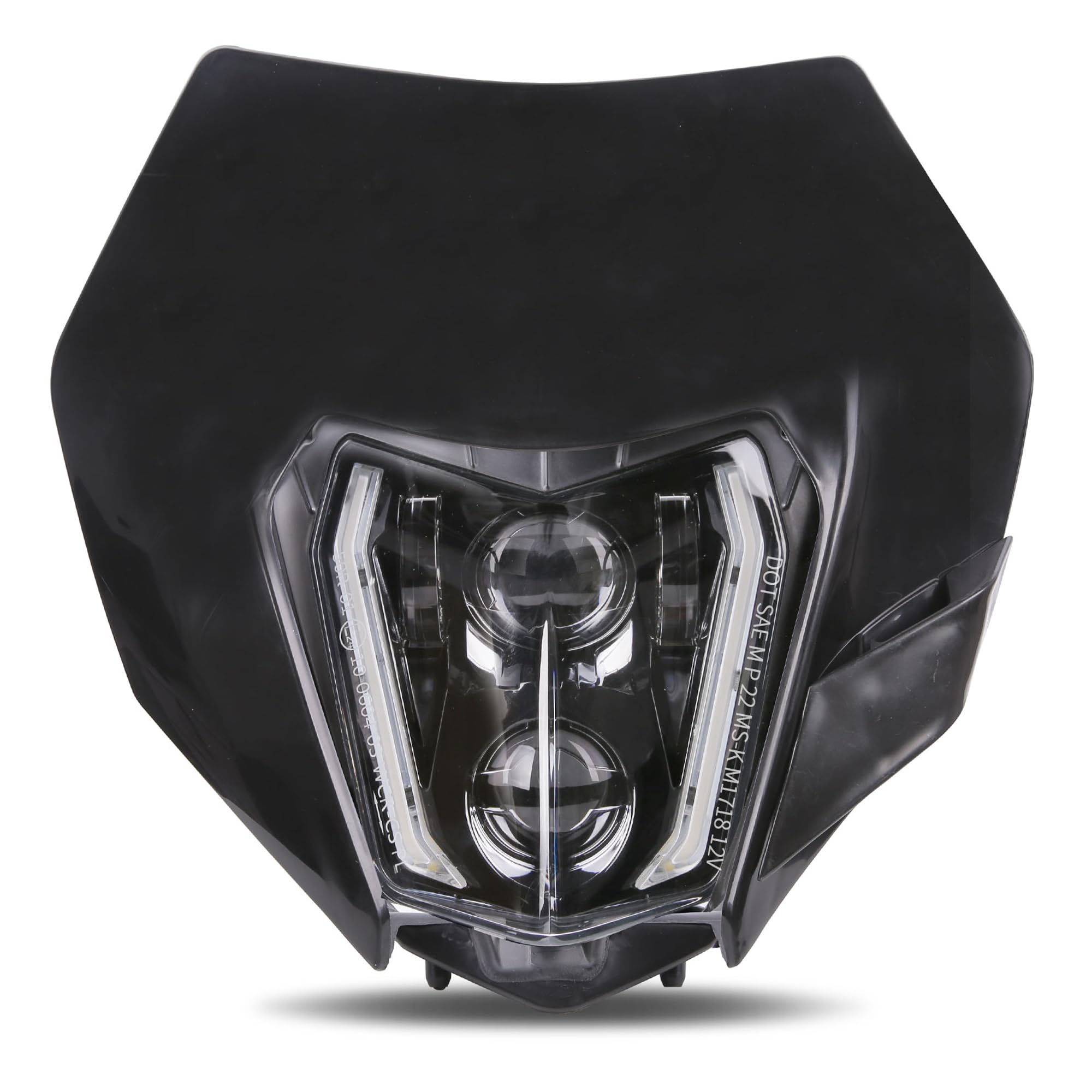 RAMJET4X4 LED Motorcycle Headlight Dirt Bike DRL Headlamp with Bezel Compatible With Motocross Pit Bike Enduro ATV Supermoto 150