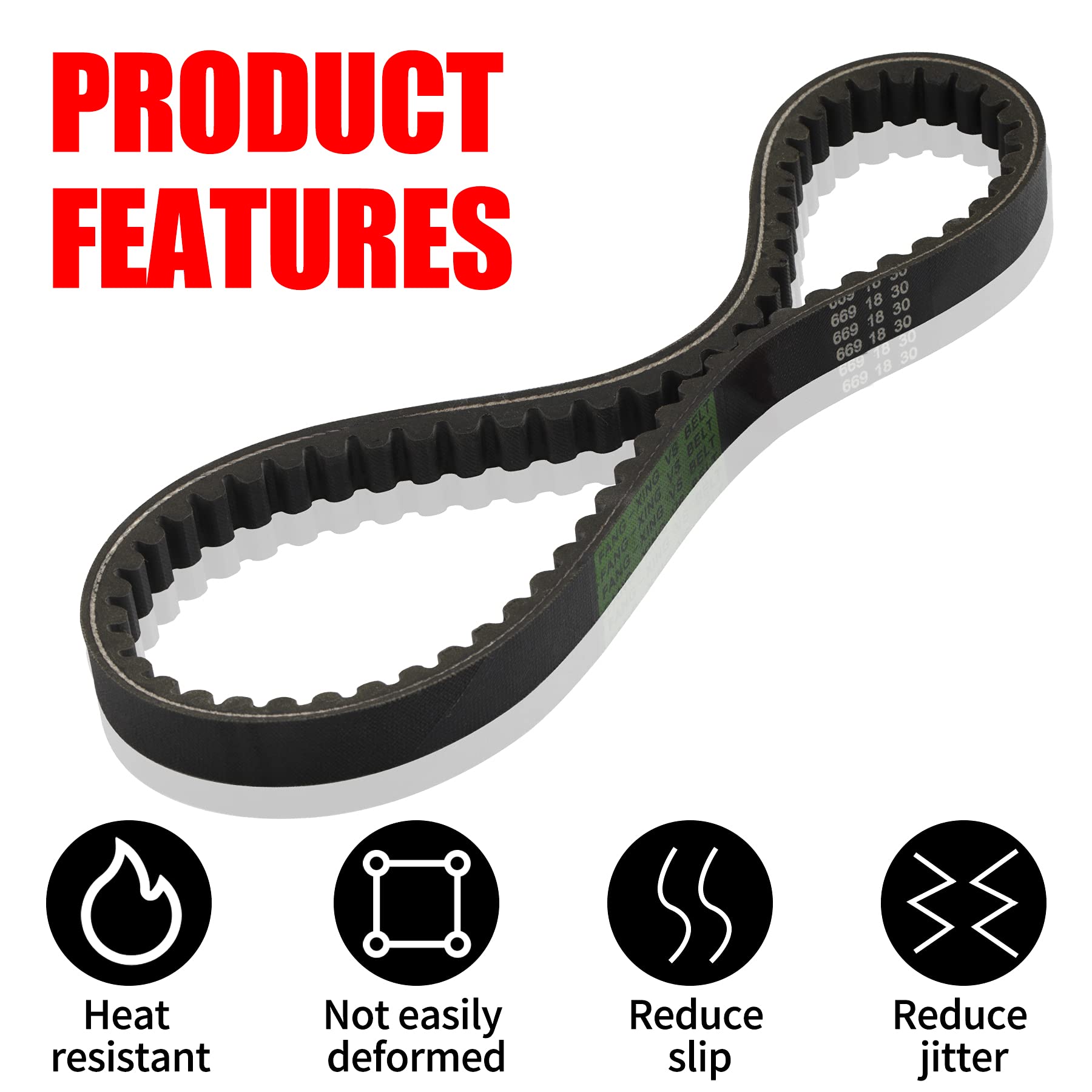 MRELC 139QMB Reinforced 669-18-30 Racing CVT Drive Belt Compatible with GY6 49cc 50cc