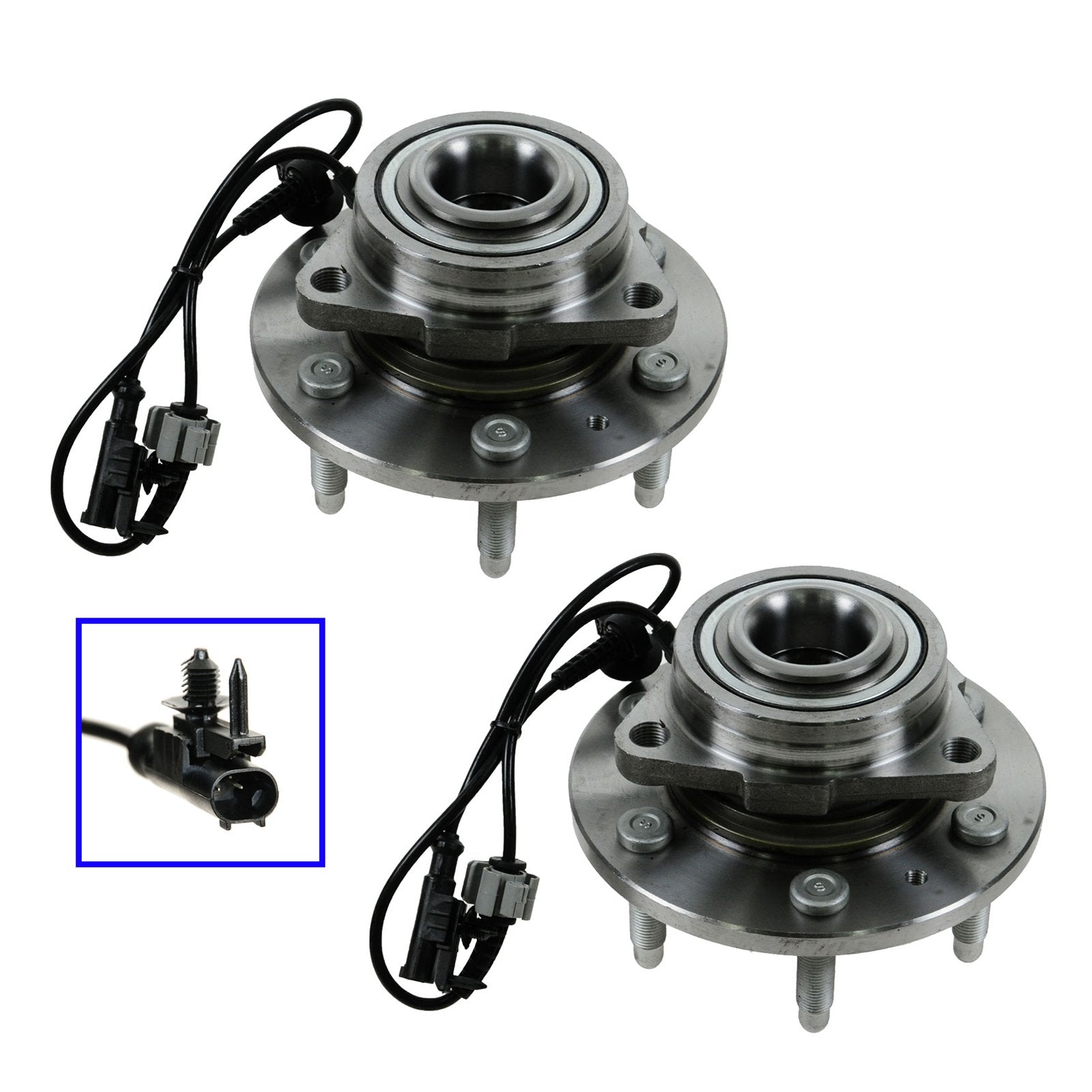 Trq Front Wheel Hub & Bearing Left & Right Pair Set For Chevy Gmc Cadillac 4Wd