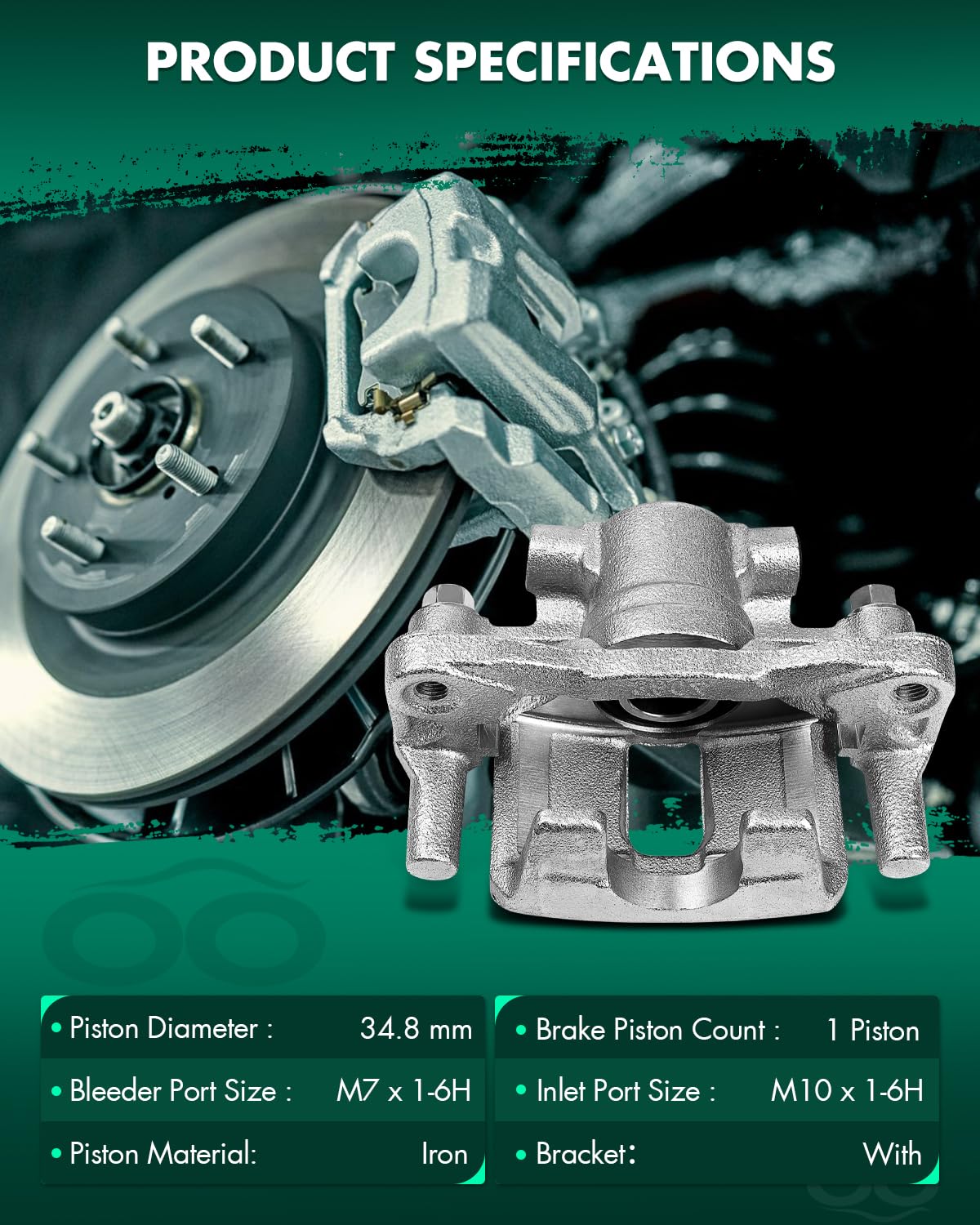 Scitoo Rear Brake Calipers With Bracket 18B5039 18B5038 Compatible For Chrysler 0/Sebring, For Dodge Avenger/Caliber, For Jeep C