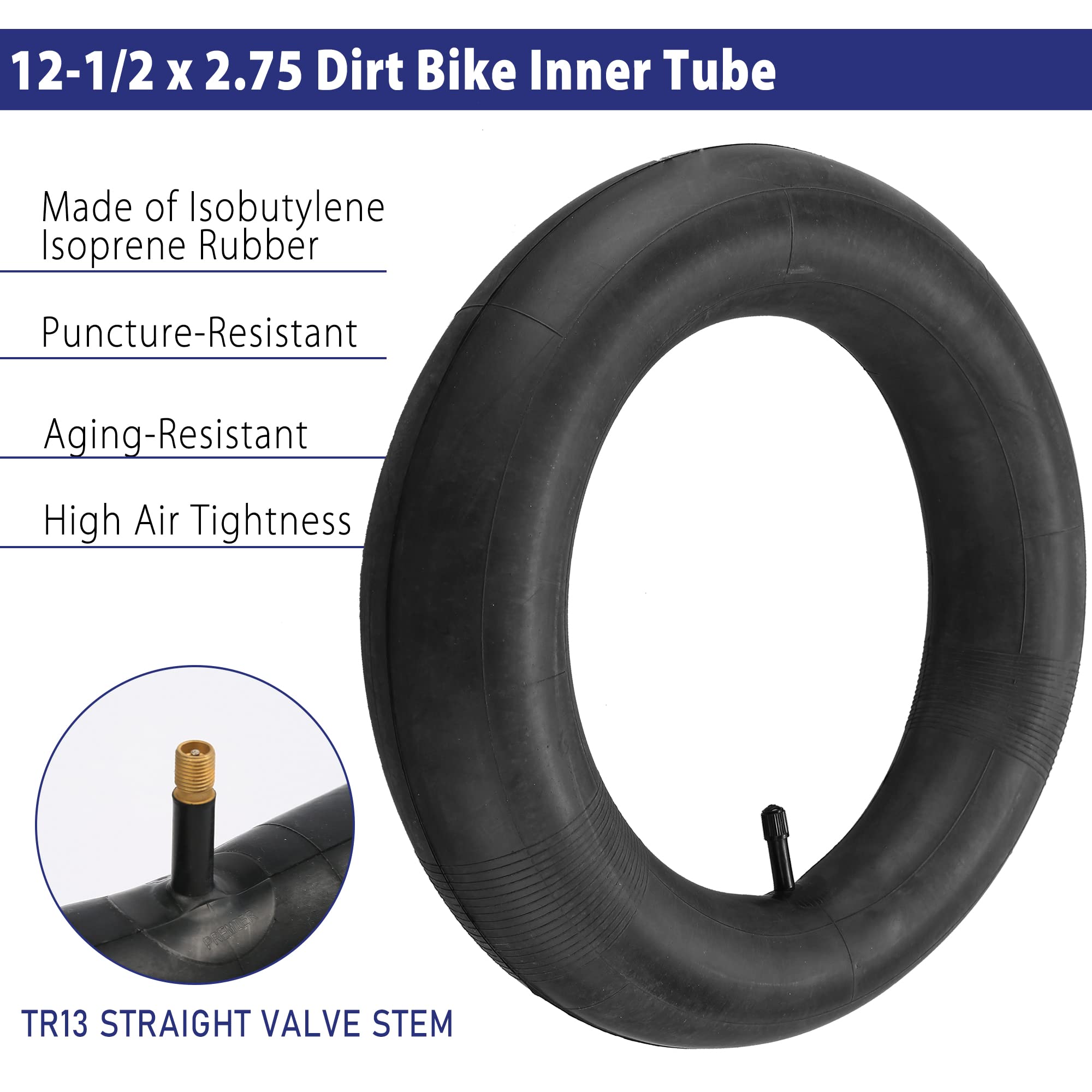 Lotfancy 12.5X2.75 (12-1/2X2.75) Tire & Inner Tube Set For Razor Mx350 Mx400 Dirt Rocket, X-Treme X-560 - Heavy Duty Scooter Tir