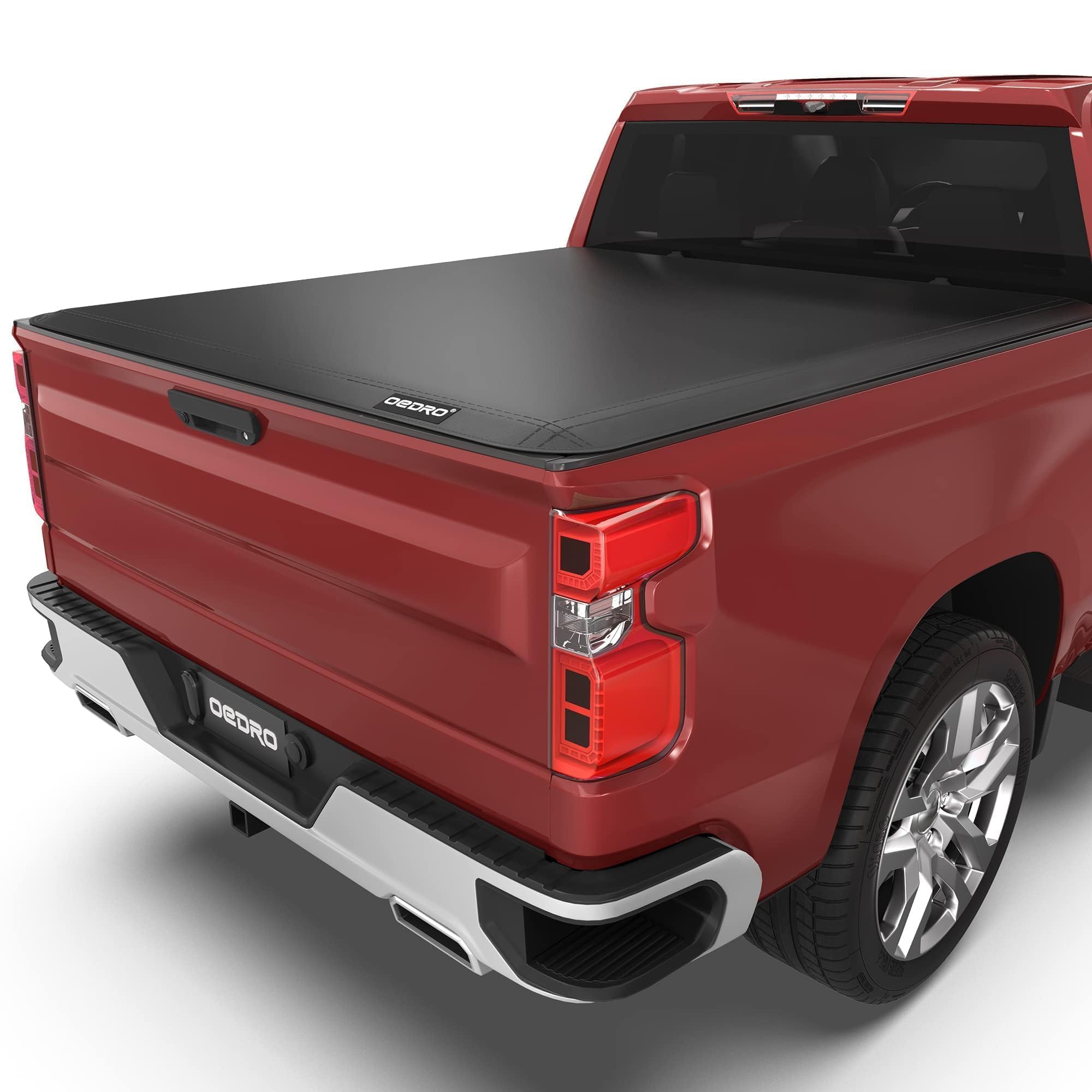 oEdRo Soft Roll Up Truck Bed Tonneau Cover Compatible with 2019-2025 Chevy Silverado 1500 / GMC Sierra 1500 New Body Style, 5.8f