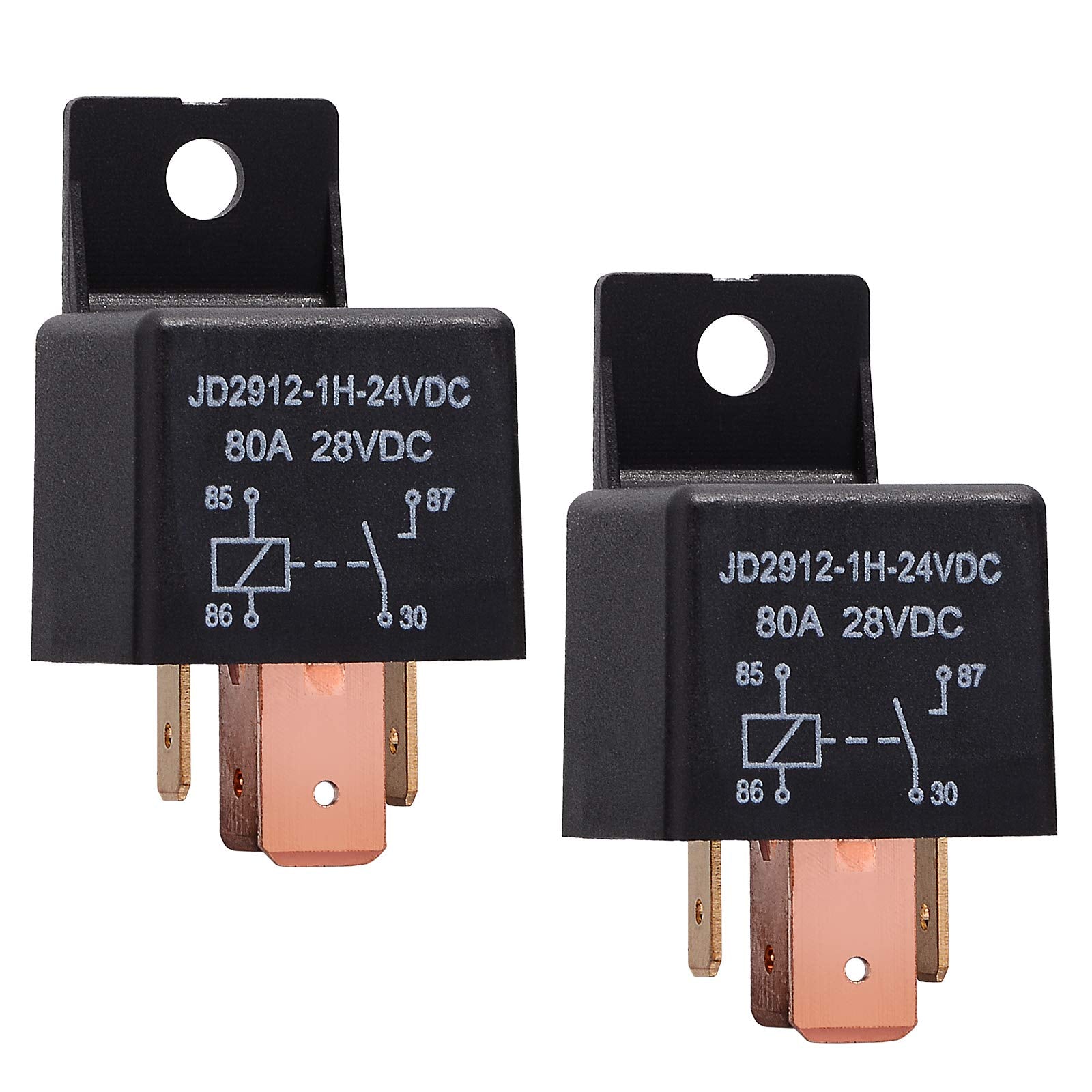 EHDIS 4-Pin Car Relay 24V 80A Relay On/Off Normally Open Car Truck Boat SPST Relays High Power Model JD2912-1H-24VDC 80A 28VDC,P