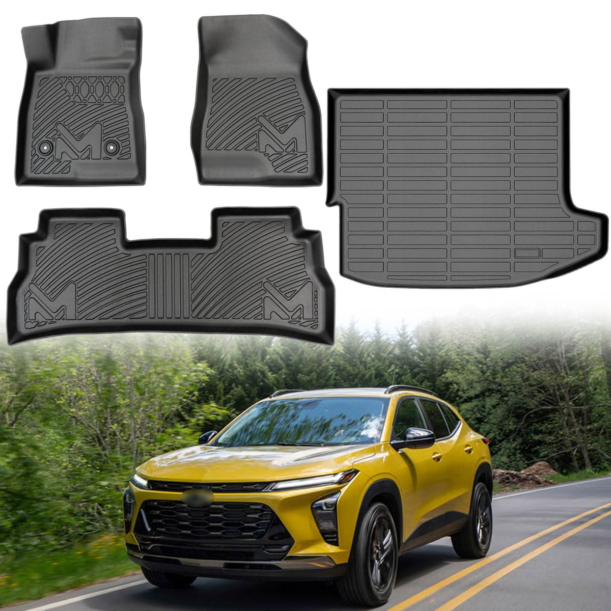 Tpe Automotive Floor Mats & Cargo Liner Custom For 2024-2025 Chevy Trax, All Weather Cover Protection Waterproof Black Floor Lin