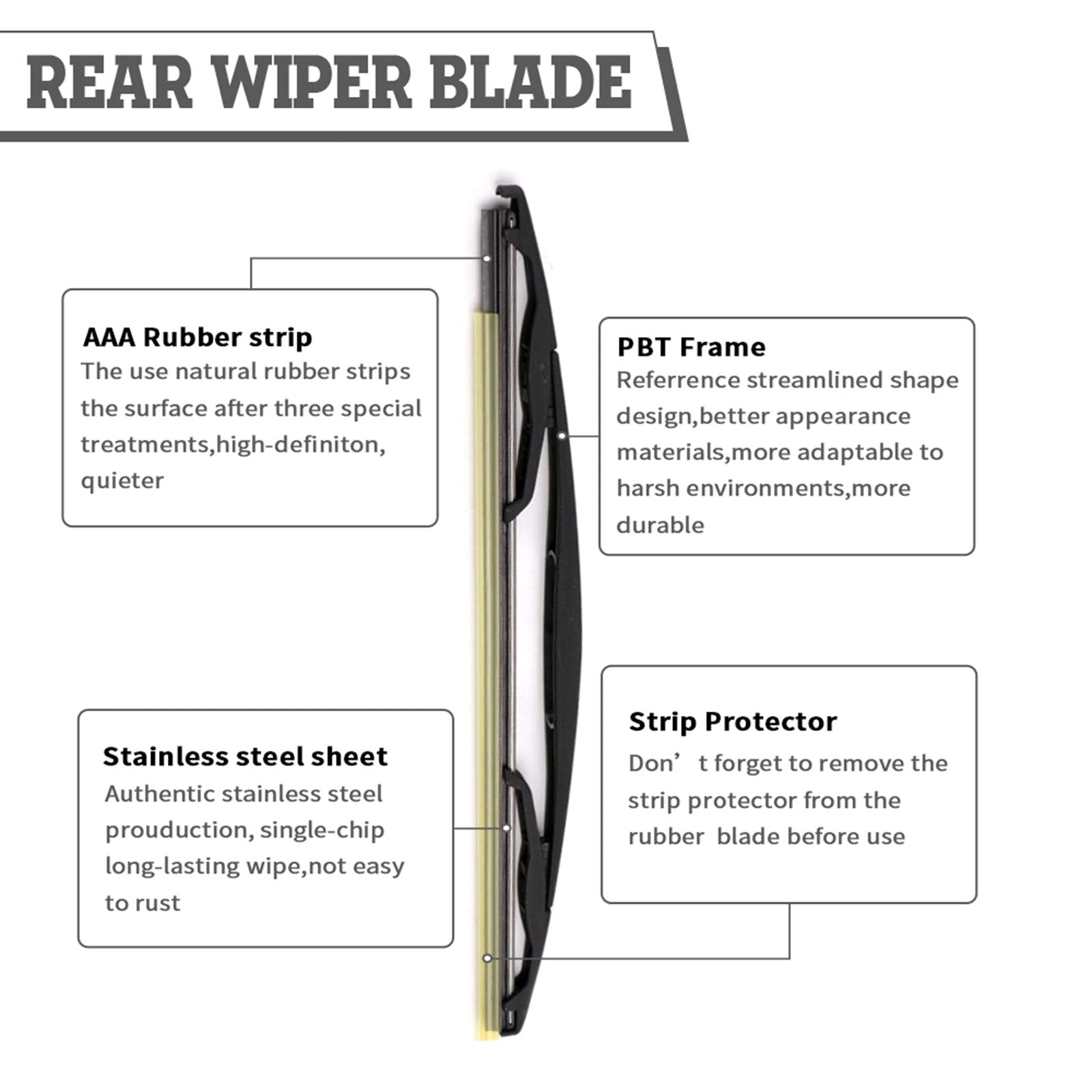 Hodee Rear Wiper Arm Blade Nut Set Replacement For Chevrolet Chevy Tahoe Suburban 2007-2014, Gmc Yukon Denali Xl,Cadillac Escala