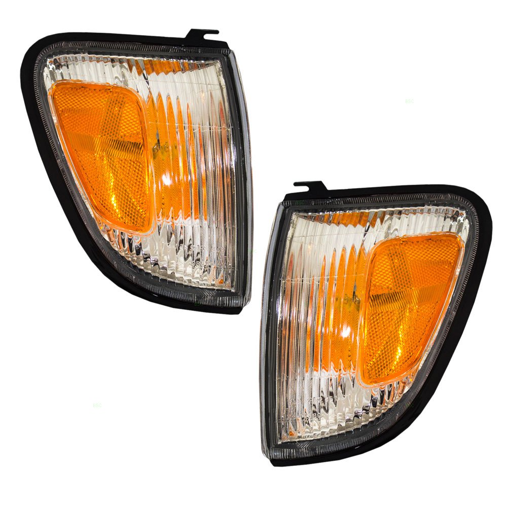 Brock Replacement Driver And Passenger Park Signal Side Marker Lights Lamps Compatible With 1997-2000 Pickup Truck 8161104060 81