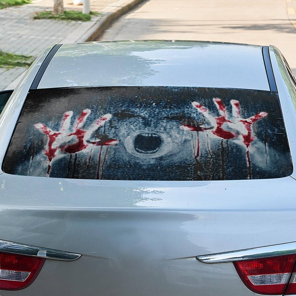 Horror Ghost 3D Transparent Car Back Rear Window Decal Vinyl Sticker For Happy Halloween