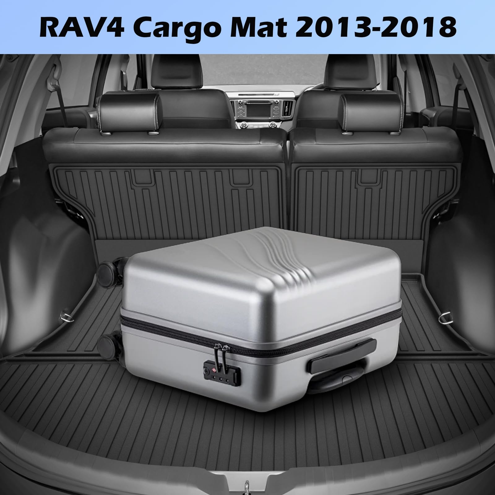 Aomsazto Floor Mats For Toyota Rav4 2013-2018 (Include Hybrid) Full Set All Weather Tpe Custom Fit Floor Mats For Toyota Rav4 1S