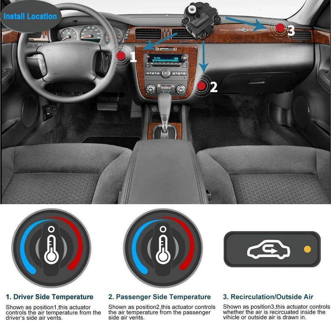 Hvac Air Door Actuator Heater Blend Door Levers For Chevrolet Impala Malibu Corvette Monte Carlo Cadillac Xlr Buick Pontiac