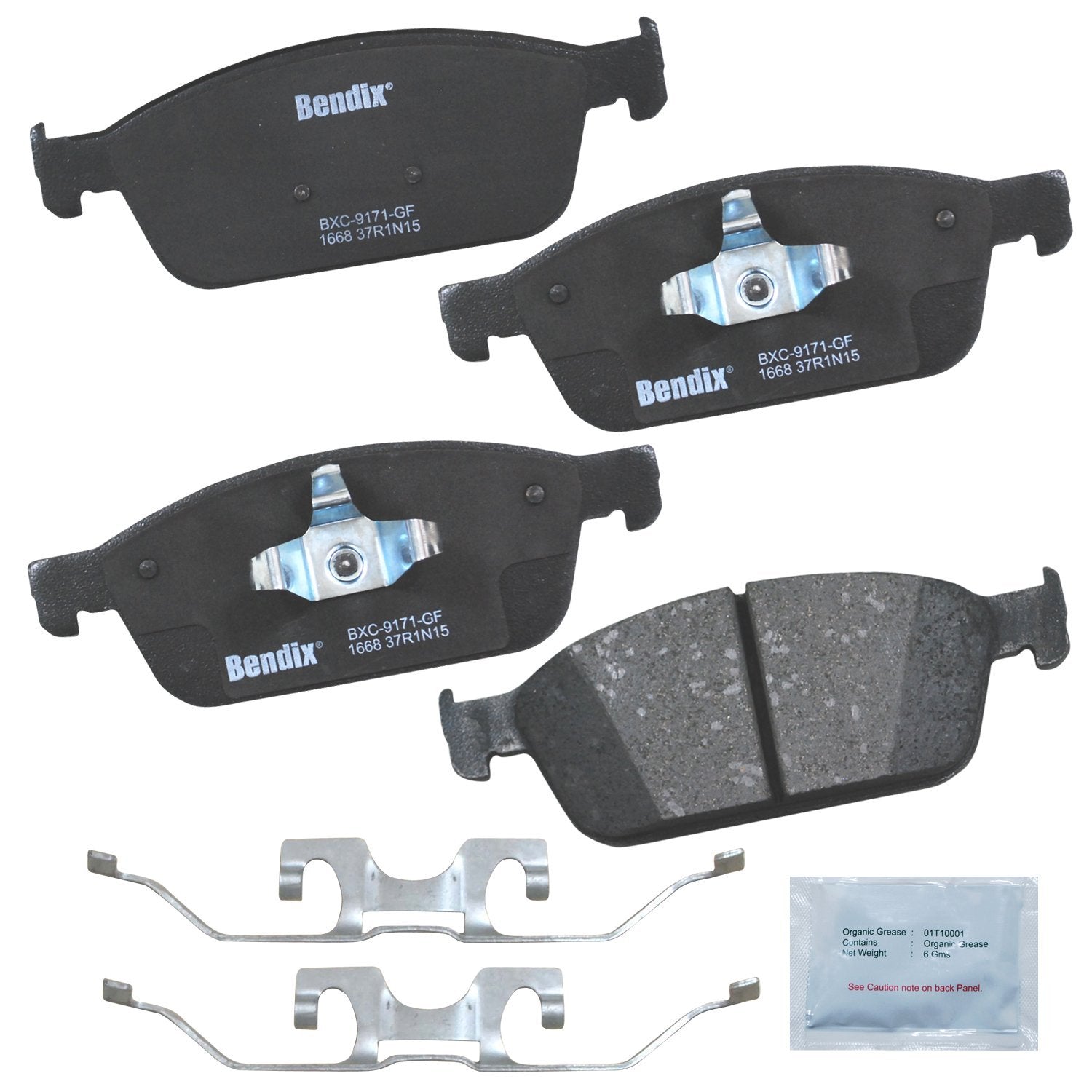 Bendix Priority1 Cfc1668 Ceramic Front Brake Pads For Ford Focus 2018-2013, Lincoln Mkc 2019-2015