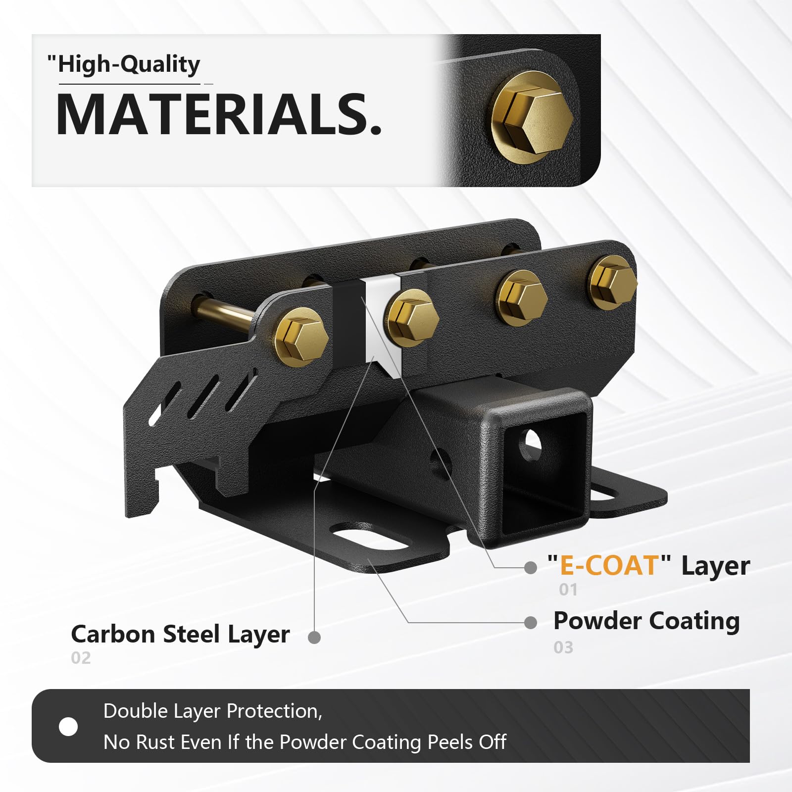 Yzona For Ford Bronco Tow Hitch Trailer Kit Compatible For 2021 2022 2023 2024 2025 Ford Bronco 2 Door & 4 Door 2 Inch Hitch Rec