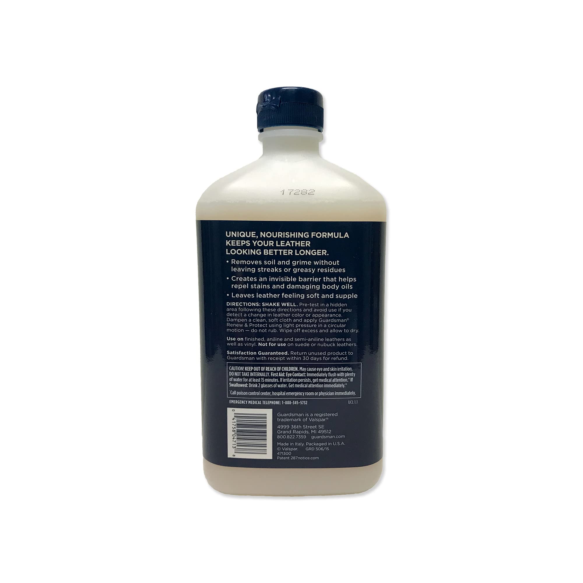 Guardsman Renew & Protect Leather Cleaner, Conditioner, And Protector For Leather Furniture & Car Interiors | Small Leather Goods And Leather Shoe Cleaner, 16 Fluid Ounces