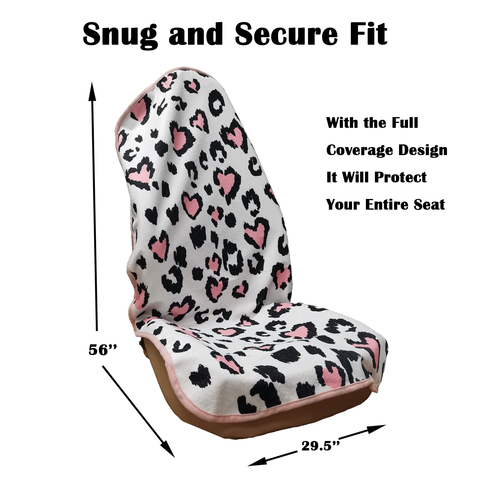 Loyagour Car Seat Cover Protector Front Seats,For Gym Workout,Running,Swimming,Beach And Hiking,Waterproof Sweat Towel Bucket Seat Covers For Trucks Suv Jeep (Leopard Print, 1Pcs)