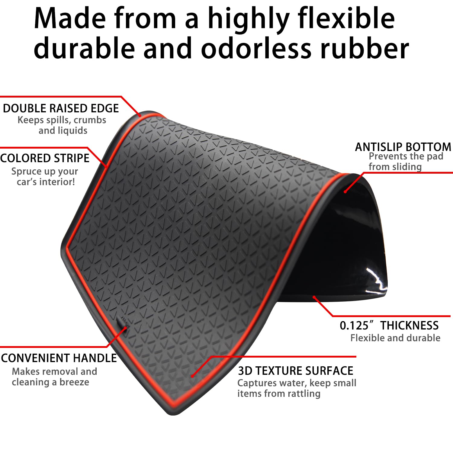 Locoy Center Console Liner For Honda Crv Accessories 2023 2024 2025, For Cr-V Cup Holder Mat, Door Slot Pad, Coaster Trim, Non-S