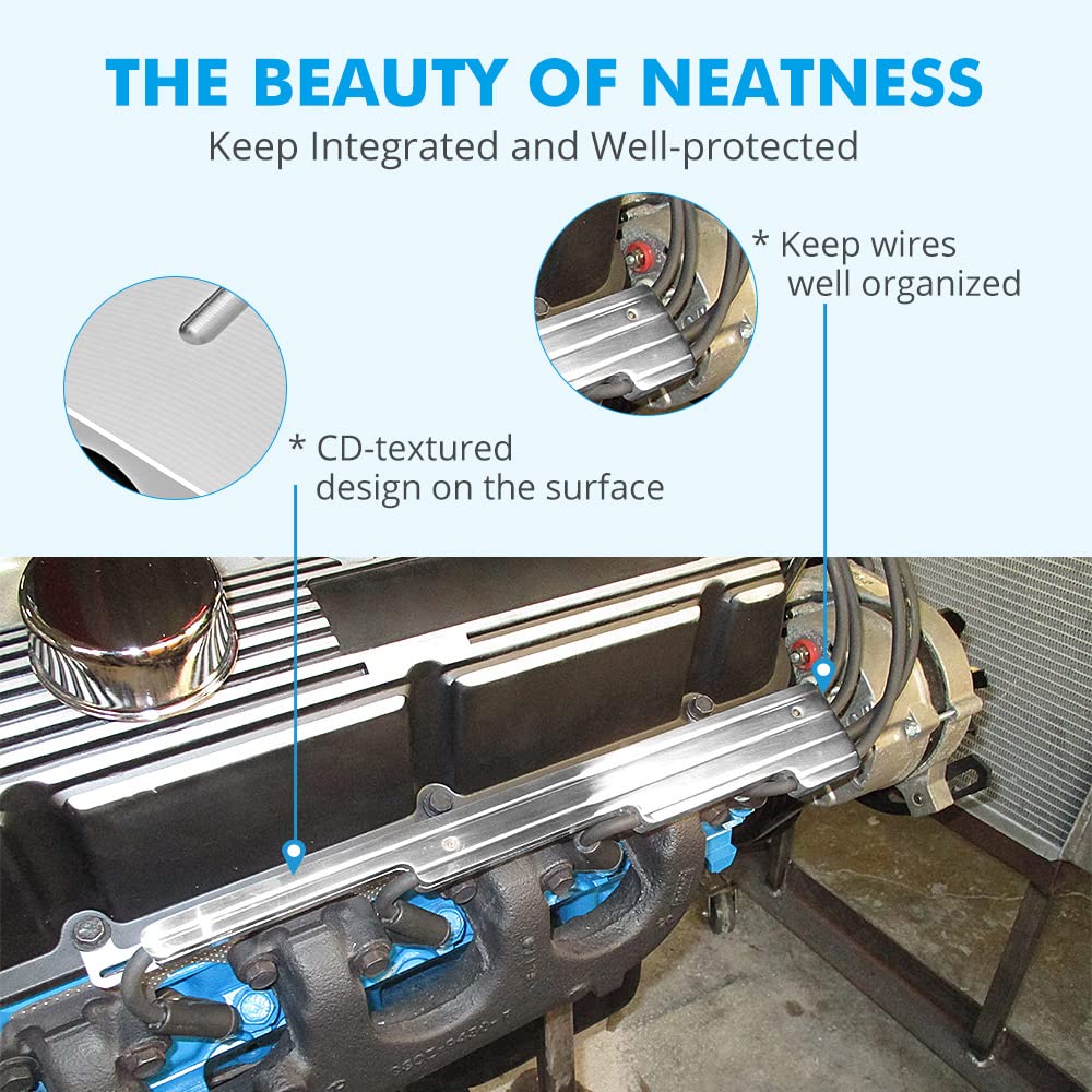 Nicecnc Spark Plug Wires Looms Separator Holders Compatible With Chevrolet Small Block Big Block Sbc Bbc 350 Engines Silver