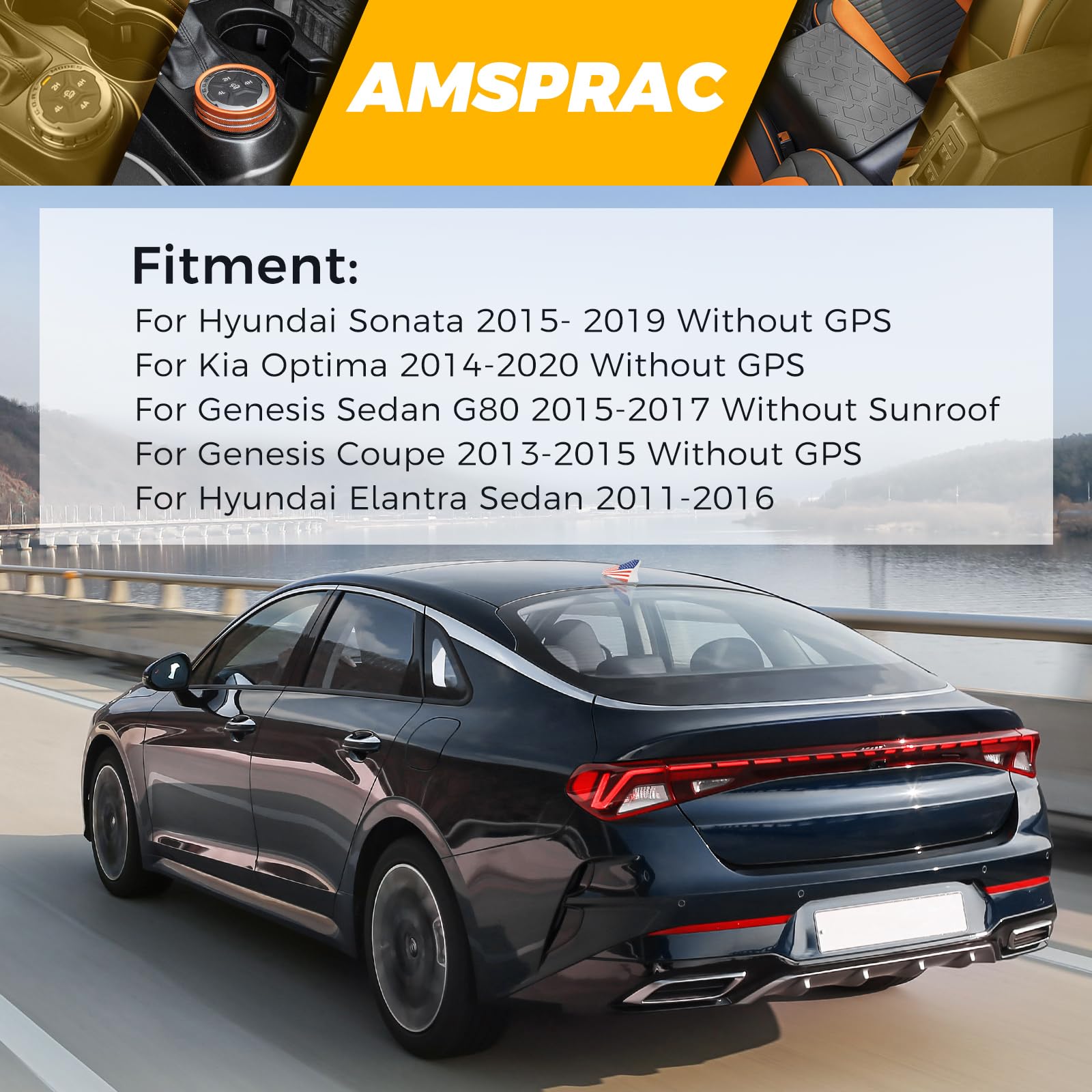 Amsprac Shark Fin Antenna Cover, Car Roof Antenna Caps Fit For Kia Optima 2014-2020,Hyundai Sonata 2015-2019,Genesis Sedan G80 2