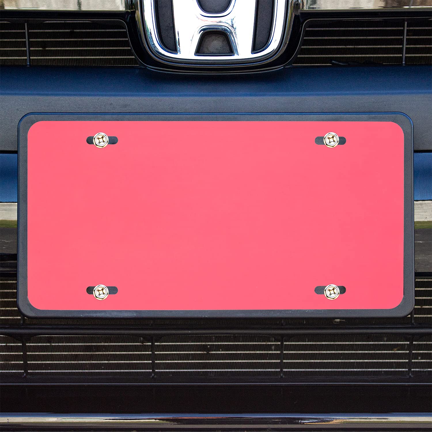 Custom License Plate For Front Of Car - Personalized Car Tags - 6” X 12” Universal Fit (Coral)