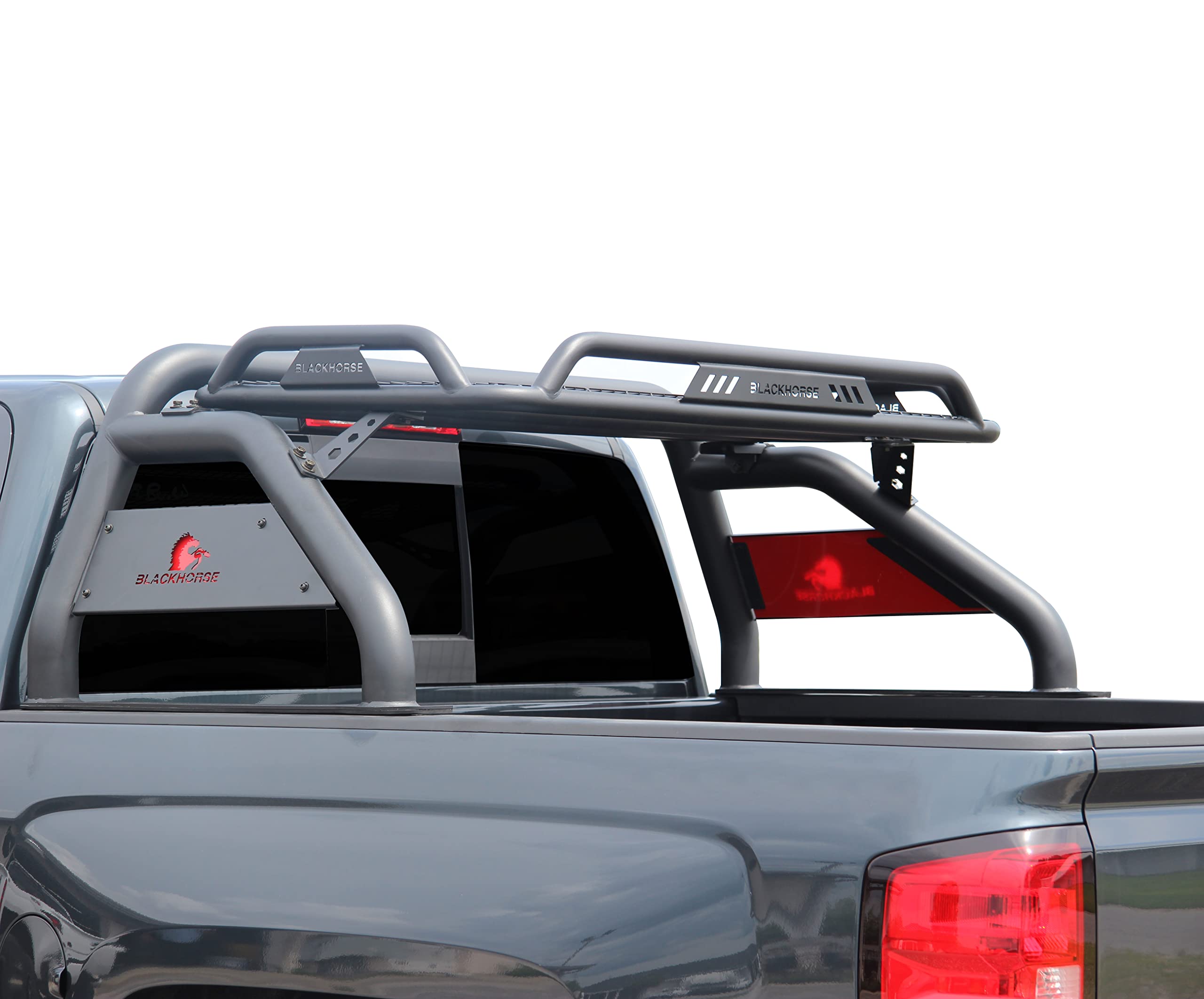 Black Horse Atlas Roll Bar Black Compatible With 17-23 Titan/Xd|11-23 Ram 2500/3500|19-23 Ram 1500|00-23 Ford F-150|01-06 Silver
