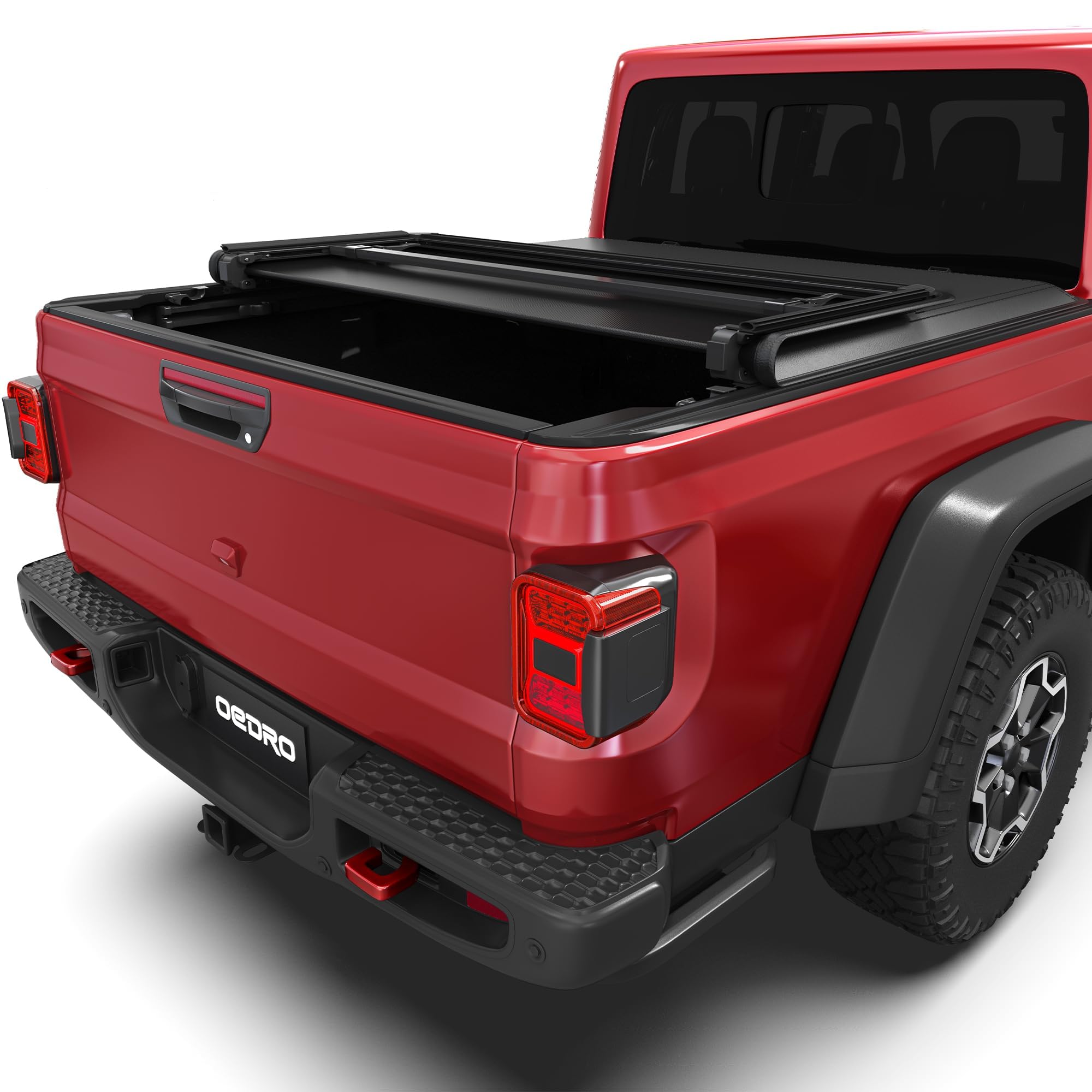 Oedro Frp Hard Tri-Fold Tonneau Cover Fold Truck Bed Covers Compatible With Jeep Gladiator 2020 2021 2022 2023 2024 2025, Fleets