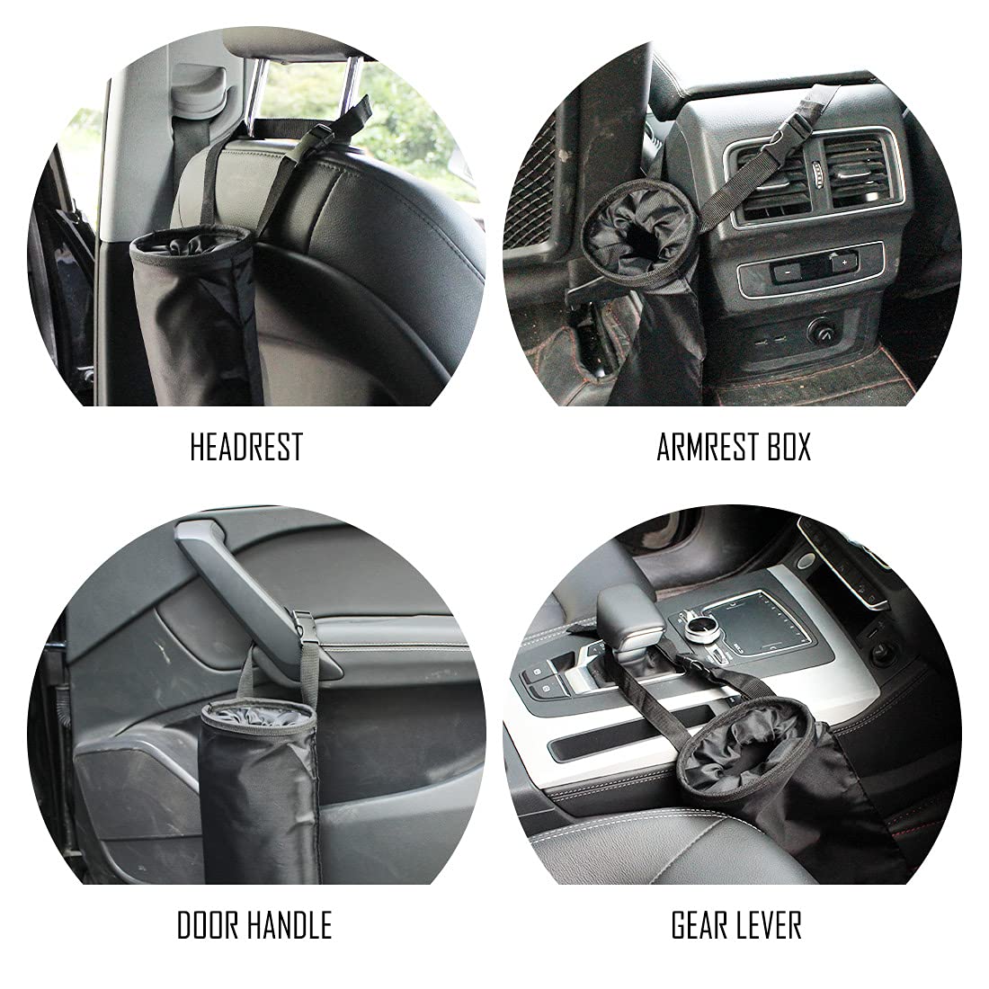 UTSAUTO 2 Pack Car Trash Bags Car Trash Can Washable Eco-Friendly Seat Back Hanging Car Trash Bag Car Garbage Bag for Car,Travelling,Outdoor