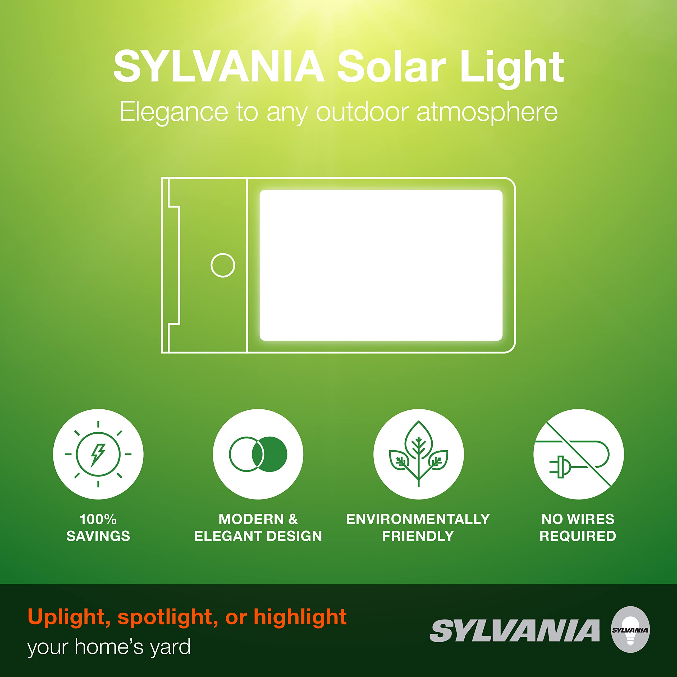 Sylvania Solar Flood Light Luminaire With Daylight Sensor, Led And Battery Included, 5000K, Daylight, Black Finish - 1 Pack (650
