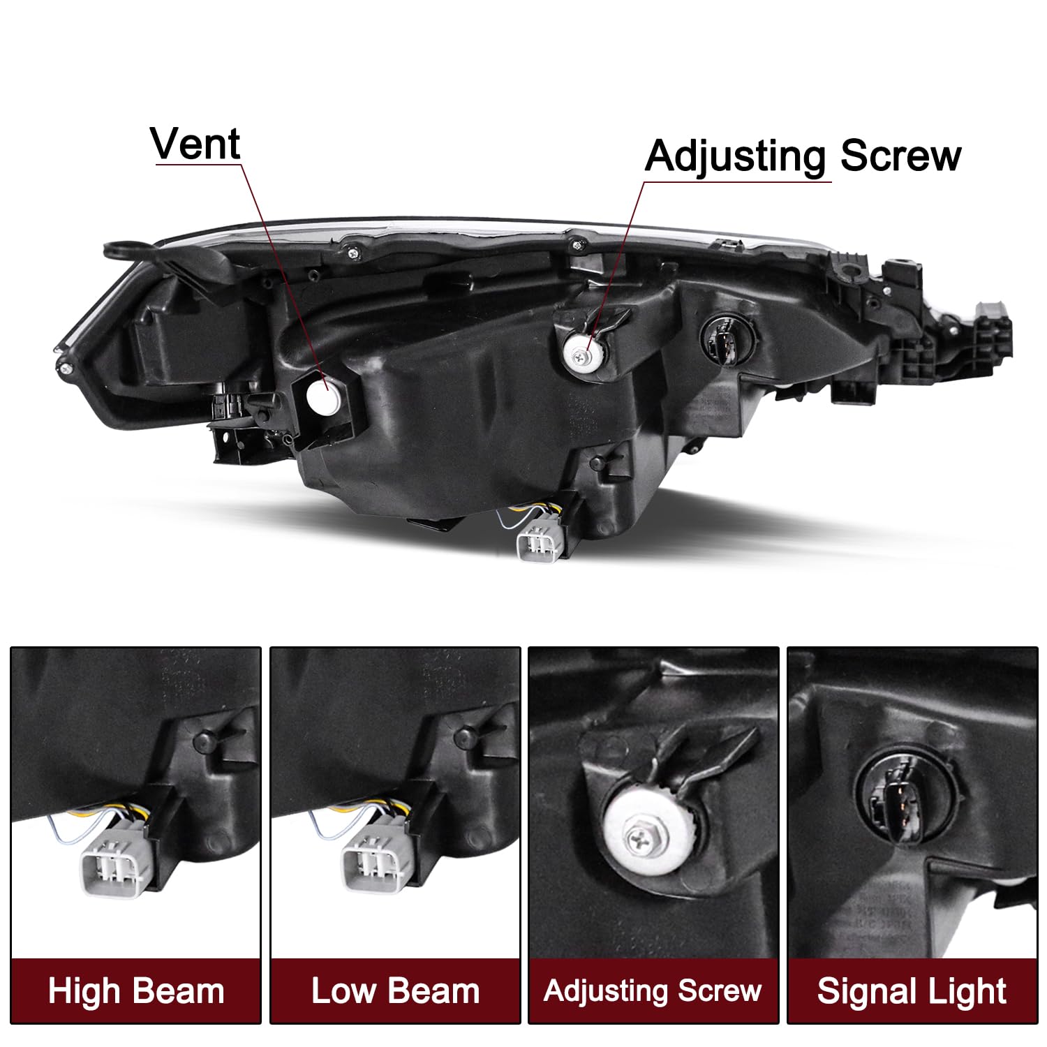 Jsboyat Led Projector Headlight Assembly Replacement For 2017 2018 2019 Toyota Corolla L/Le/Le Eco Oe Style, Left Driver Side Headlamps Halogen