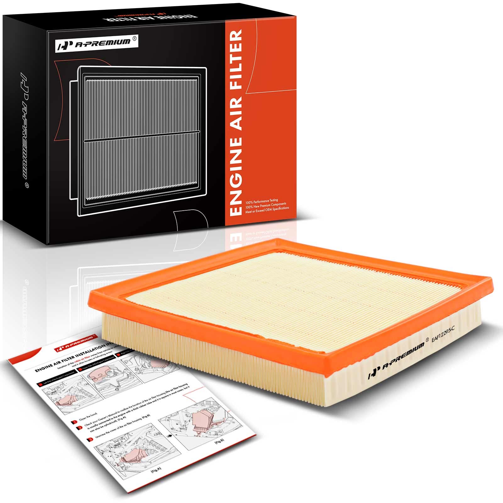 A-Premium Engine Air Filter Compatible With Subaru Forester 2019-2022, Outback 2020-2022, Impreza 2017-2022, Crosstrek 2018-2022, Legacy, Ascent, Wrx, Flexible Panel, Replace# 16546Aa16A