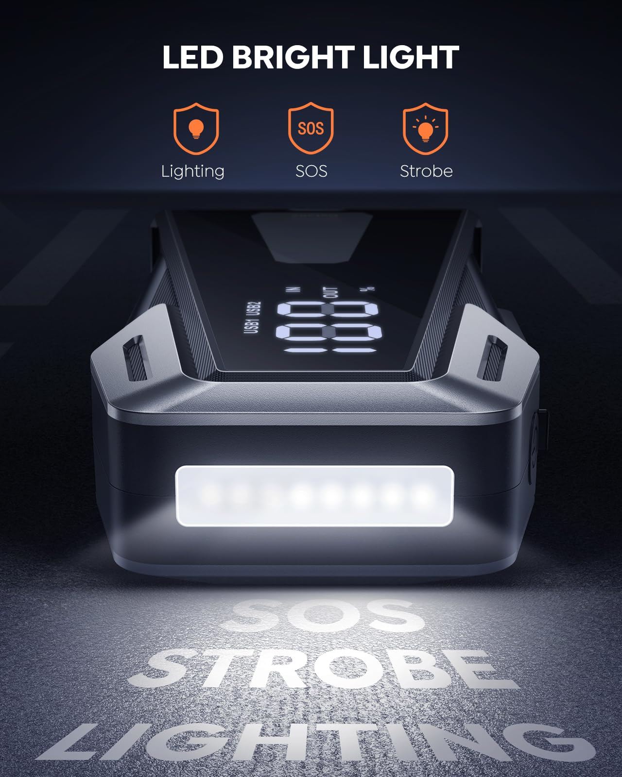 BuTure VAC Car Battery Jump Starter 6000A, Portable Jump Box for 8.5L Gas/8.0L Diesel, Quick Charge, Large Display, Smart Jumper Cables