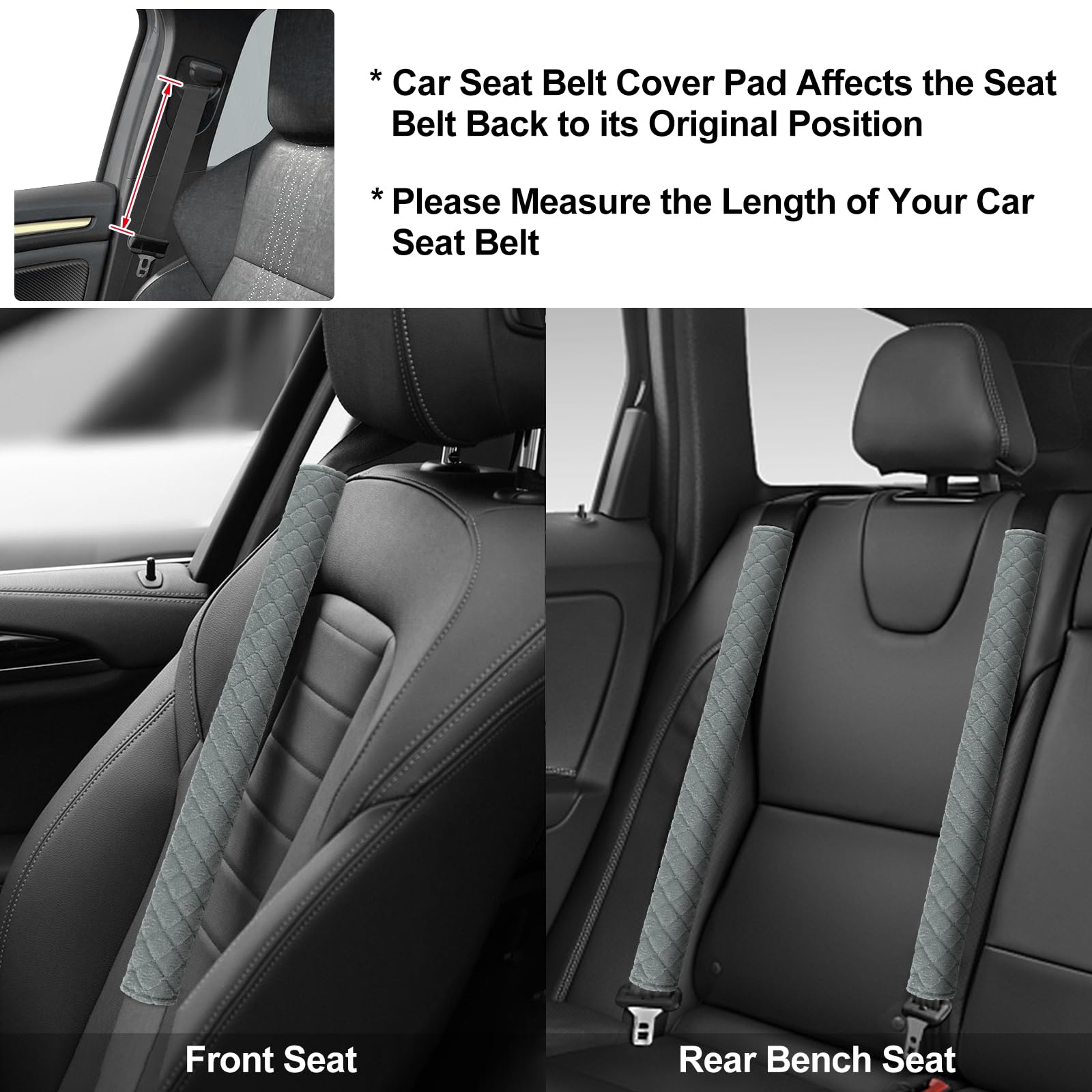 Surpassme Car Seat Belt Pads Cover, 1 Pc 25.5In Extra Length Seat Belt Shoulder Strap Covers Protector To Release Stress To Neck