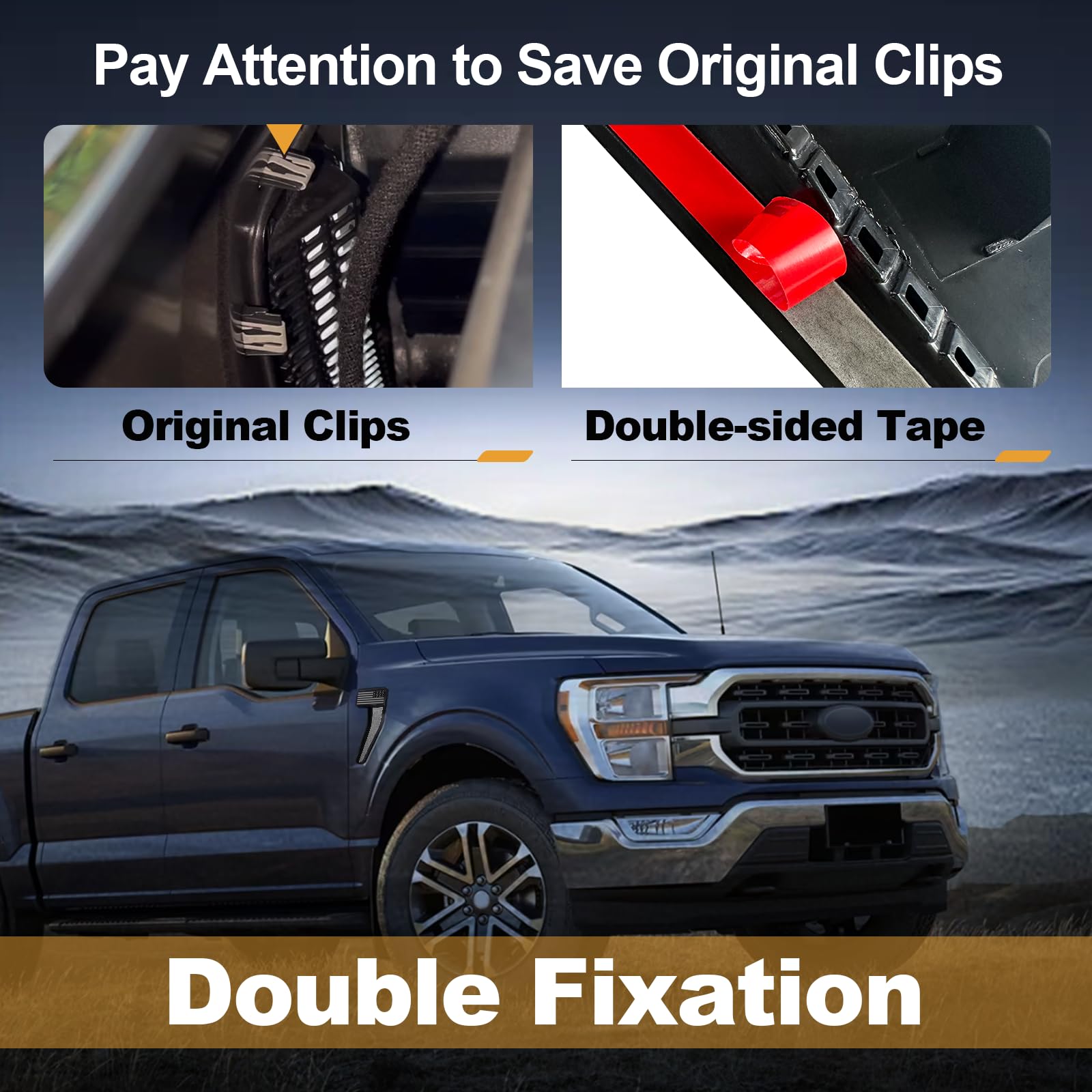 Fender Emblems for F150 2021-2024 Fender Vents Side Vent Cover Black Badges Fender Trim for F150 2022 2023 Accessories,1 Pair