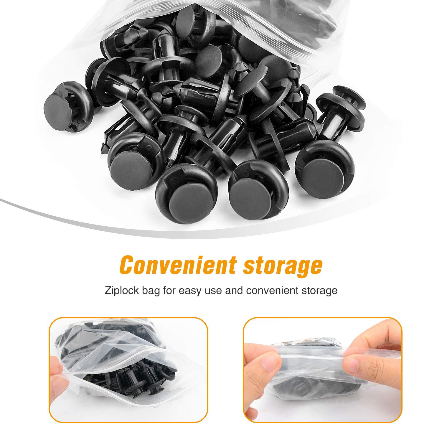 GOOACC GRC-08 Honda and Acura Fender Clips-91503-SZ3-003 40 Pcs Fastener Rivet Clips Nylon Bumper Automotive Furniture Assembly