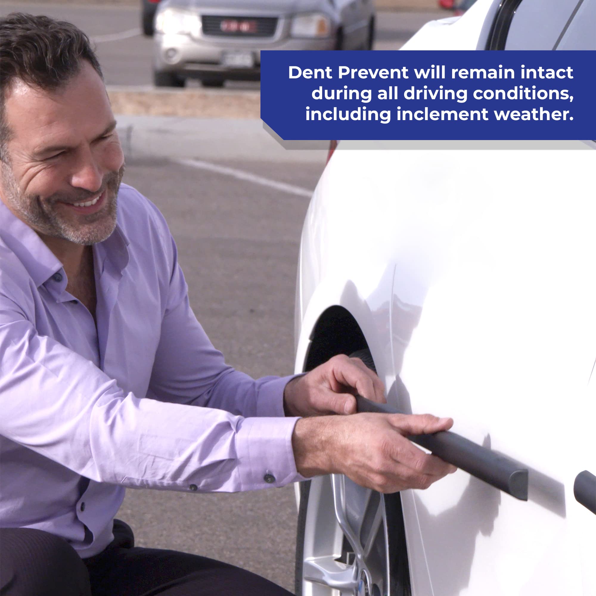 Dent Prevent Car Door Protector - Removable Magnetic Strips, Customizable Fit, Prevents Dents, Scratches & Dings, Set For 2-Door