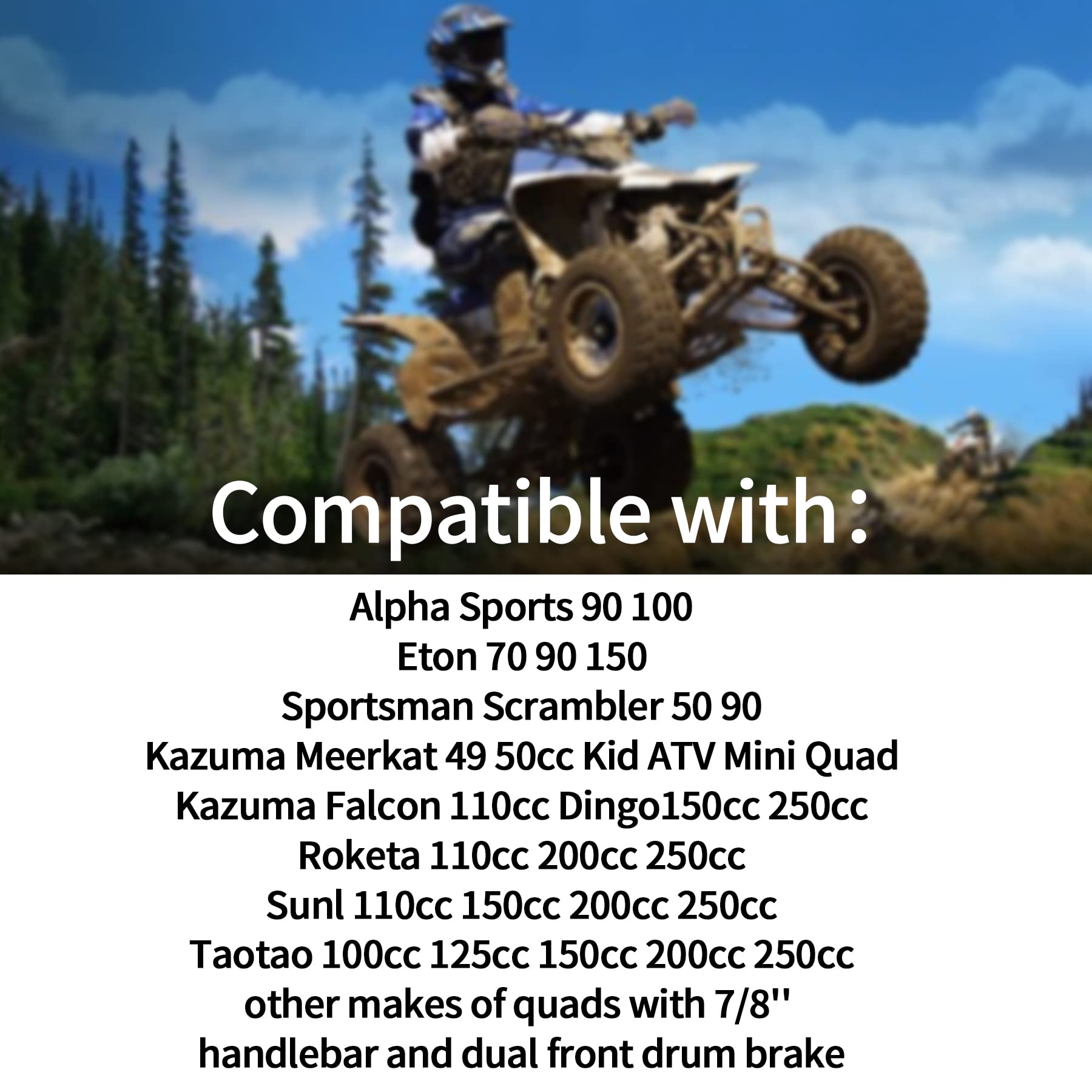 Mrelc 7/8'' Thumb Throttle With Dual Brake Lever Assy 50 & 90Cc Throttle Cable Compatible With 50Cc 90Cc 150Cc 250Cc Atv Quad Roketa Taotao Sunl Kazuma